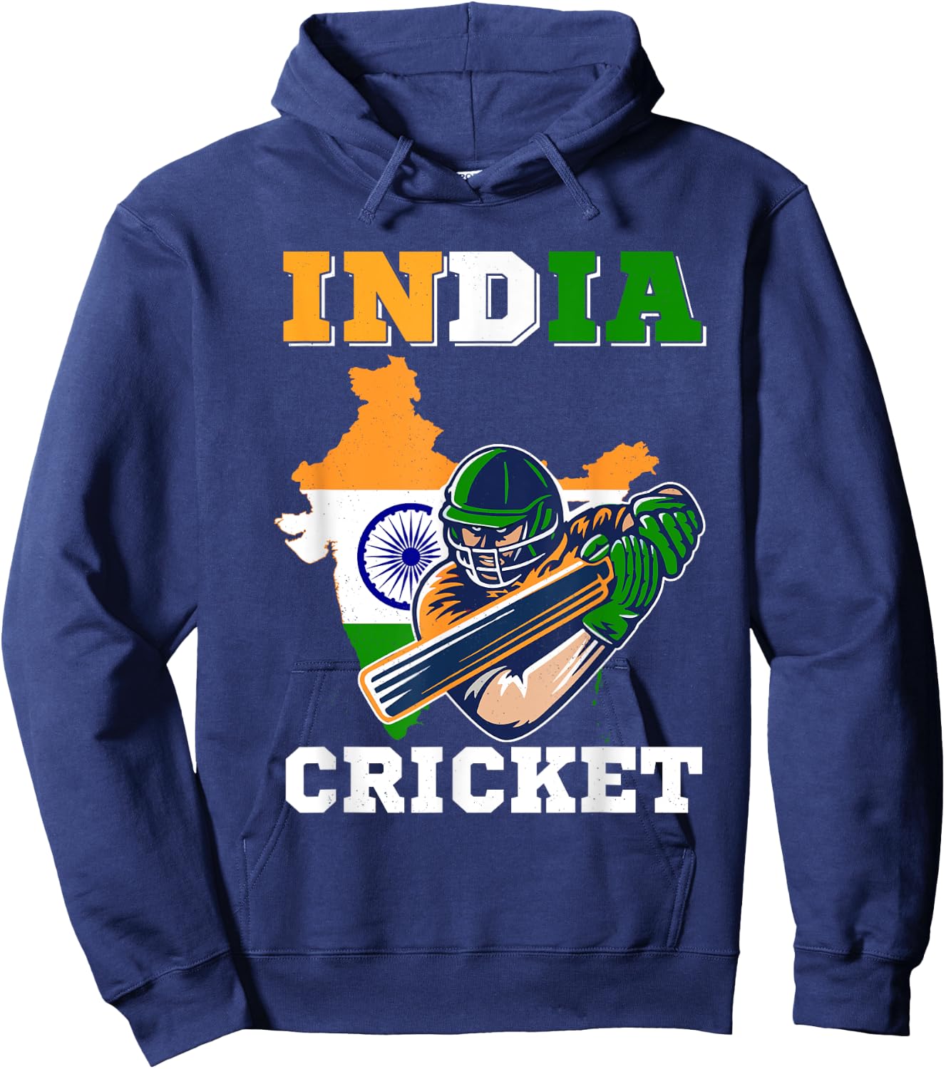 India Cricket Player Flag Jersey Indian Sports Hoodie - Hoodie | Navy