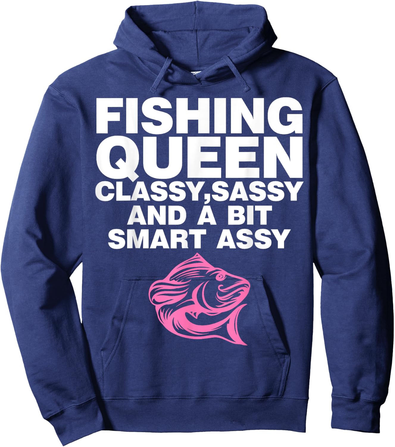 Fishing Queen Fisherman Women Ladies Mothers Day Hoodie - Hoodie | Navy