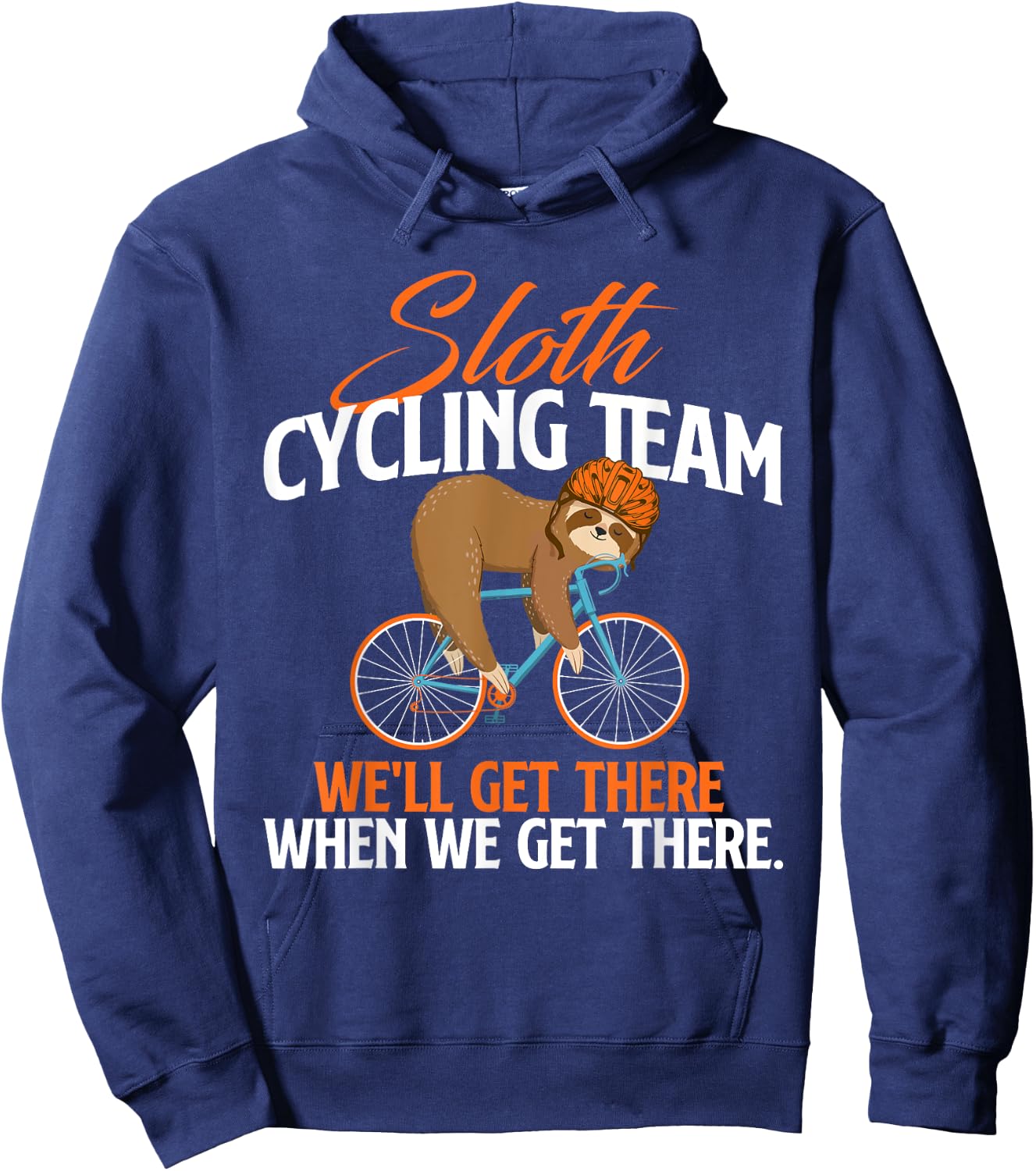 Sloth Cycling Team - Bicycle Cyclist Zookeeper Animal Lover Hoodie - Hoodie | Navy