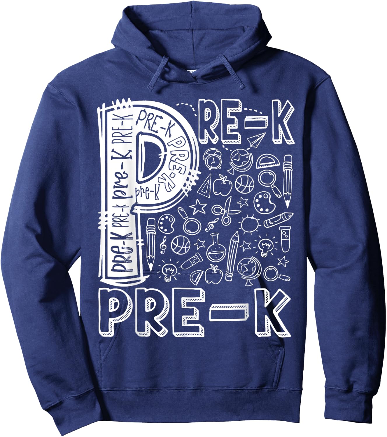 Pre-K Typography Team Vintage Pre-K Teacher Back To School Hoodie - Hoodie | Navy