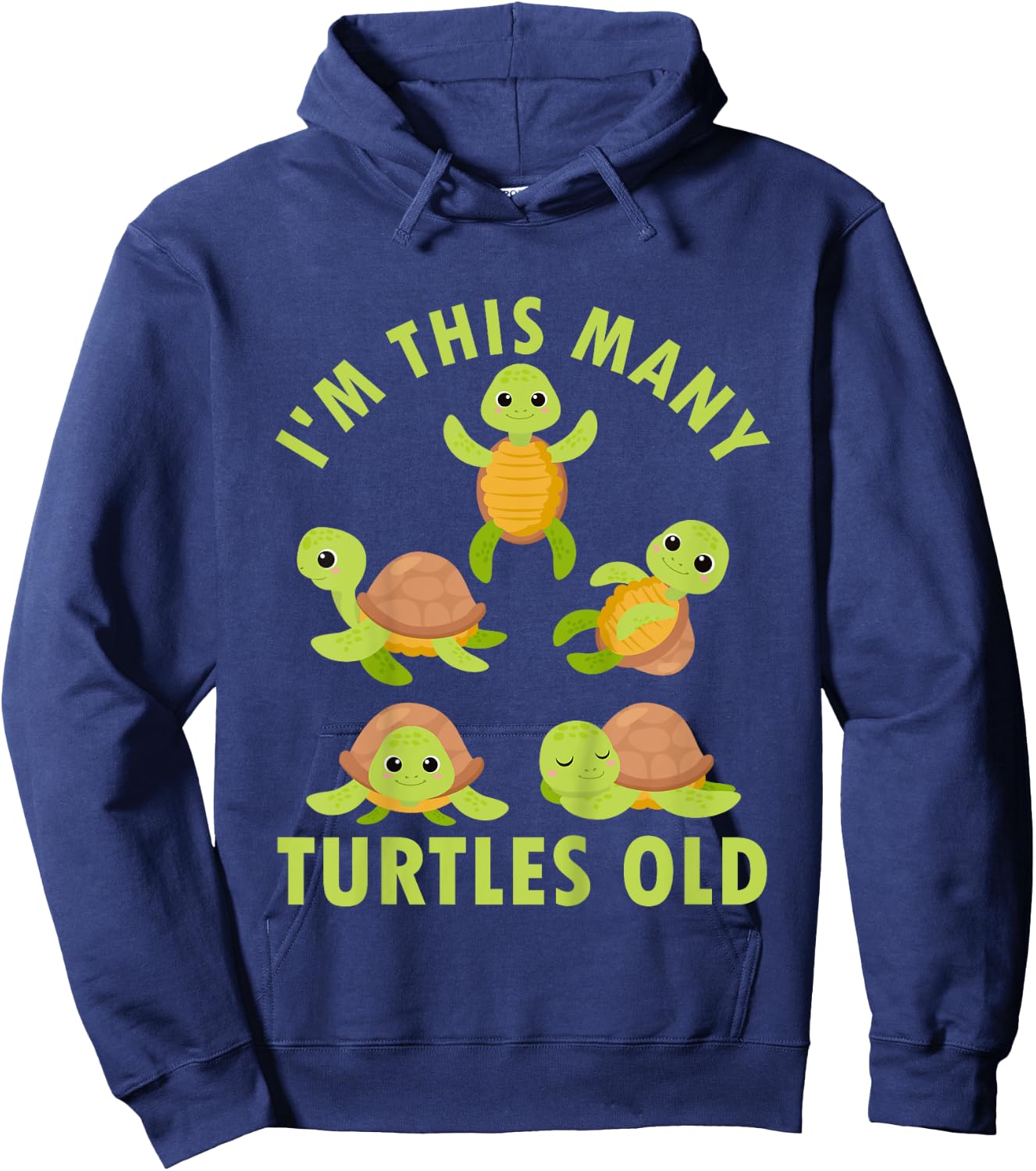 Kids 5 Year Old Boy Sea Turtles Old 5th Birthday Kids Hoodie - Hoodie | Navy