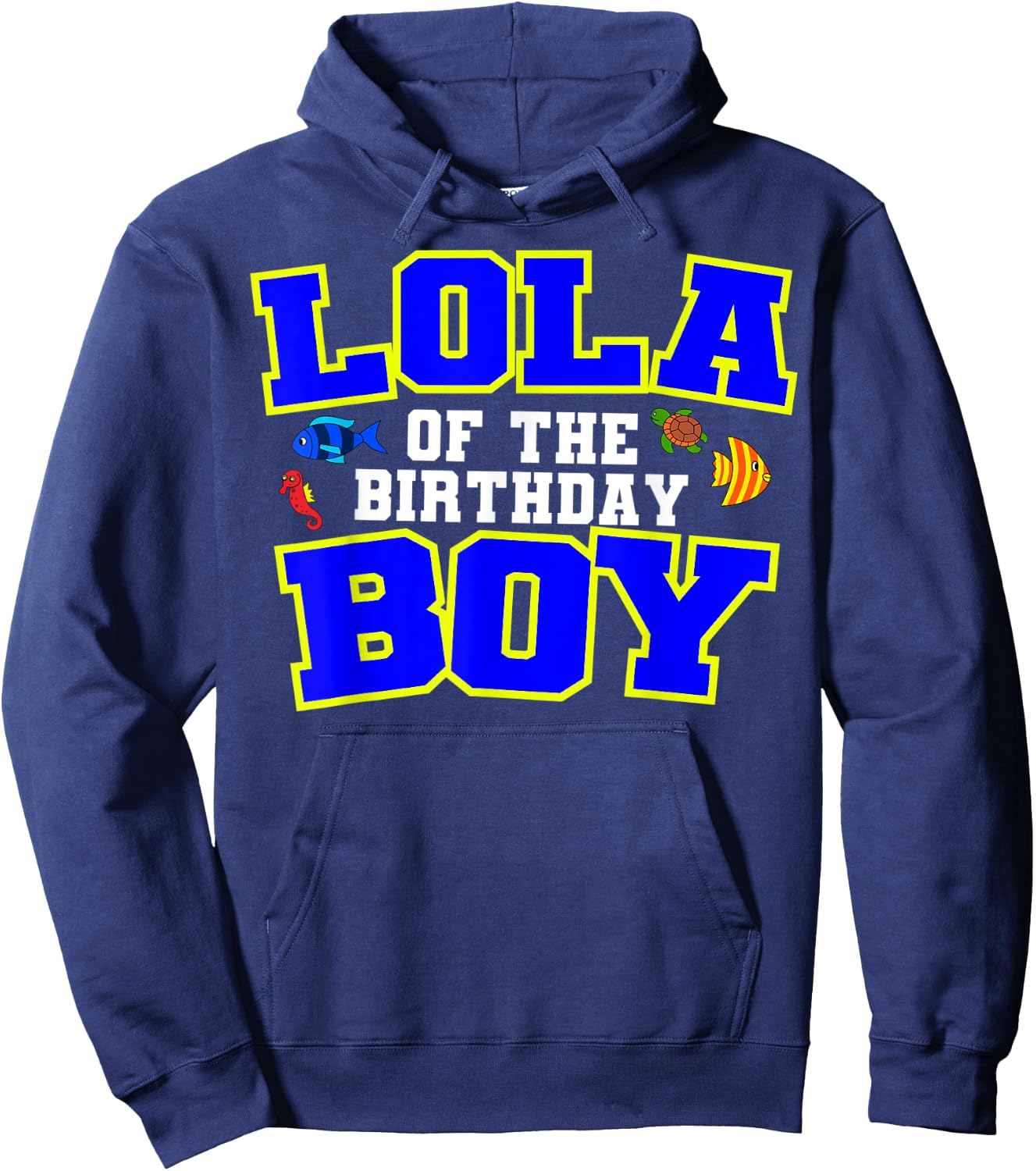 Lola Of The Birthday Boy Fishing Theme Bday Celebration Hoodie - Hoodie | Navy