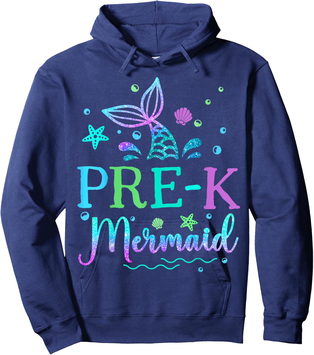 Pre-K Mermaid Tail Pre Kindergarten Back To School Women Kid Hoodie - Hoodie | Navy