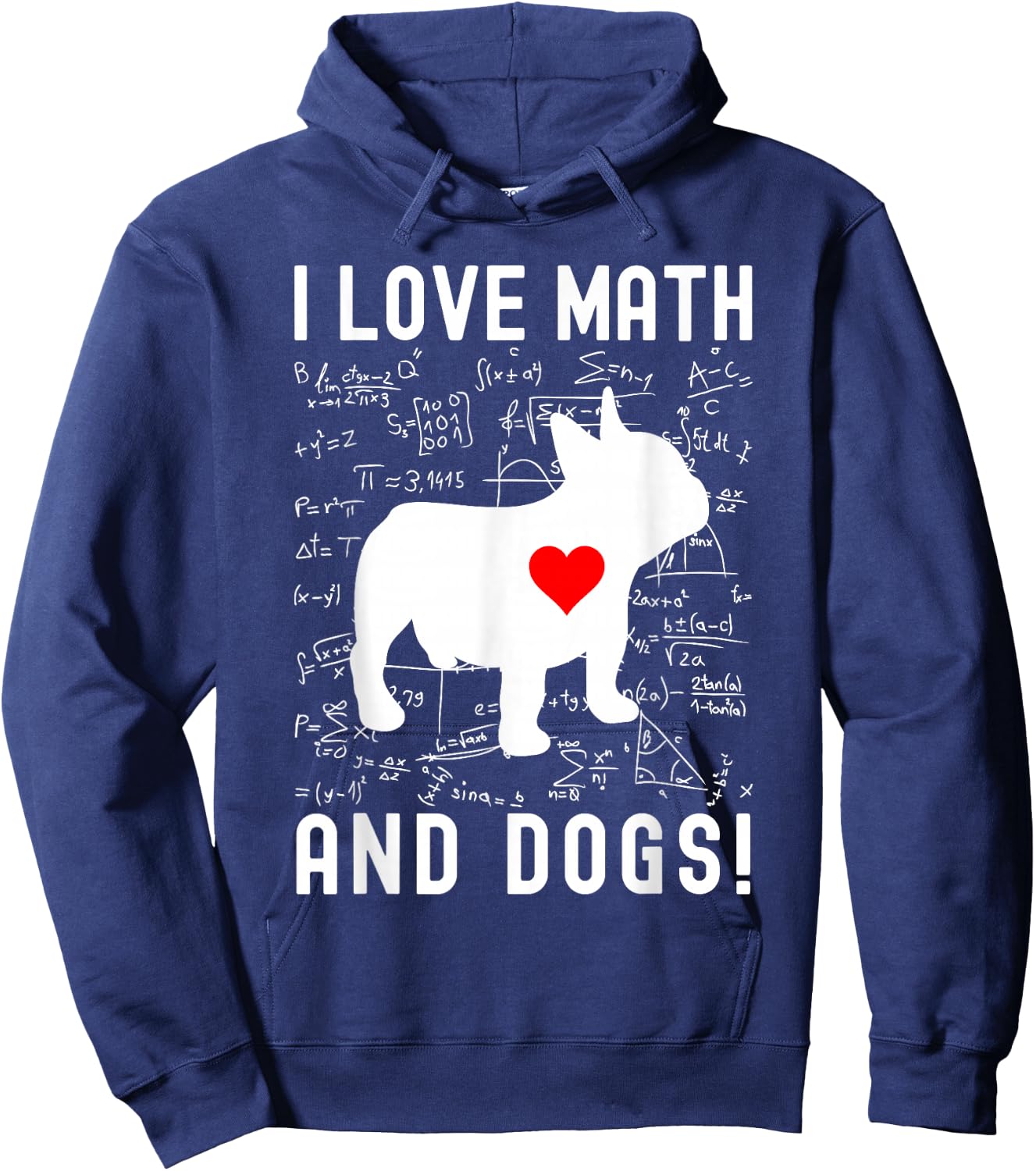 I Love Math And Dogs - Dog Lover, Math Teacher, Math Lover Women Kids Hoodie - Hoodie | Navy