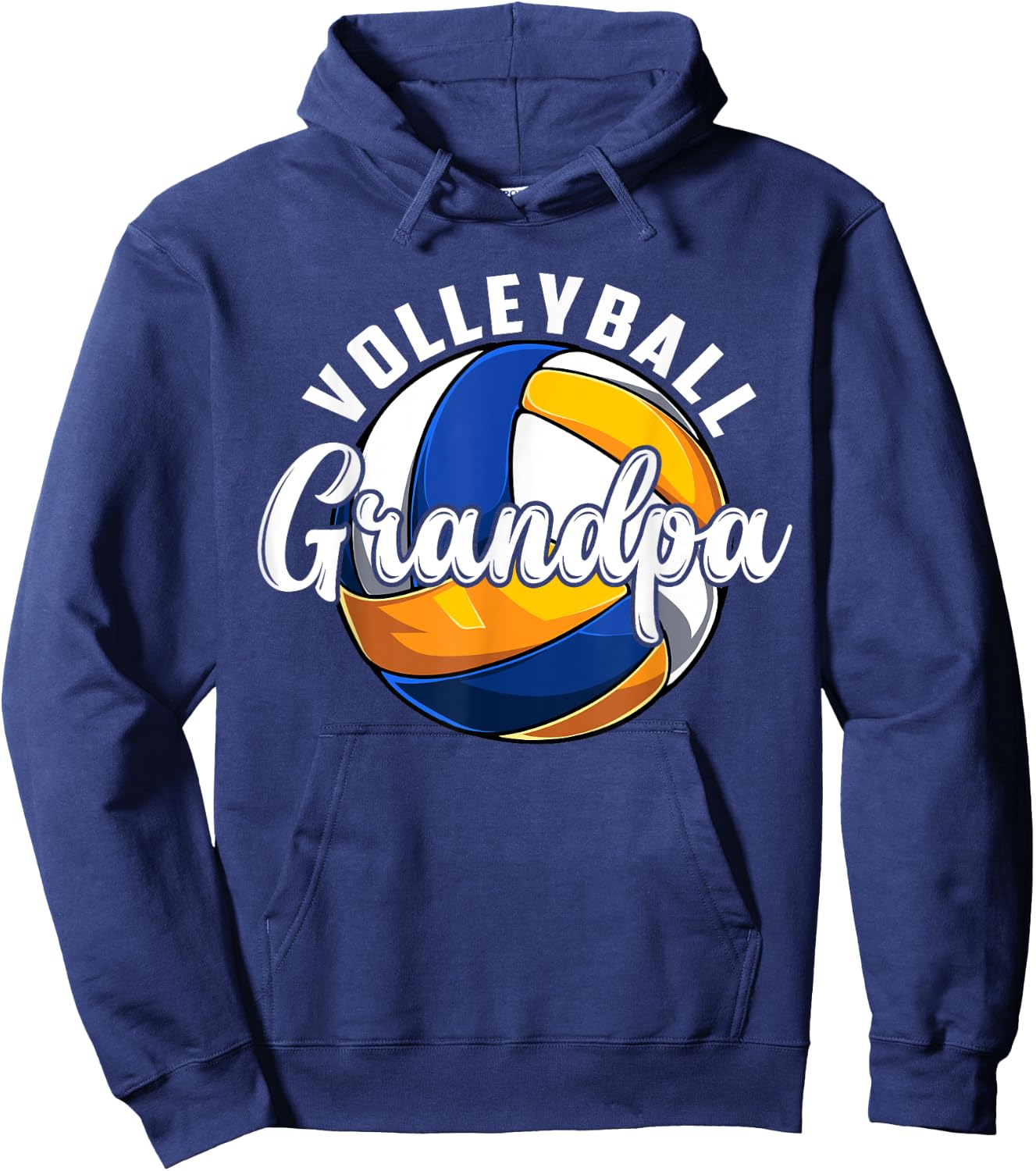 Volleyball Grandpa Vintage Retro Volleyball Fathers Day Hoodie - Hoodie | Navy