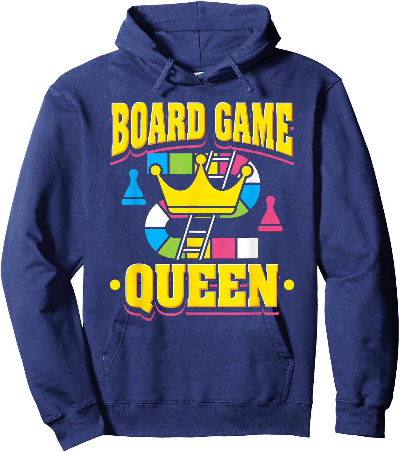 Funny Board Game Queen Design Hoodie - Hoodie | Navy