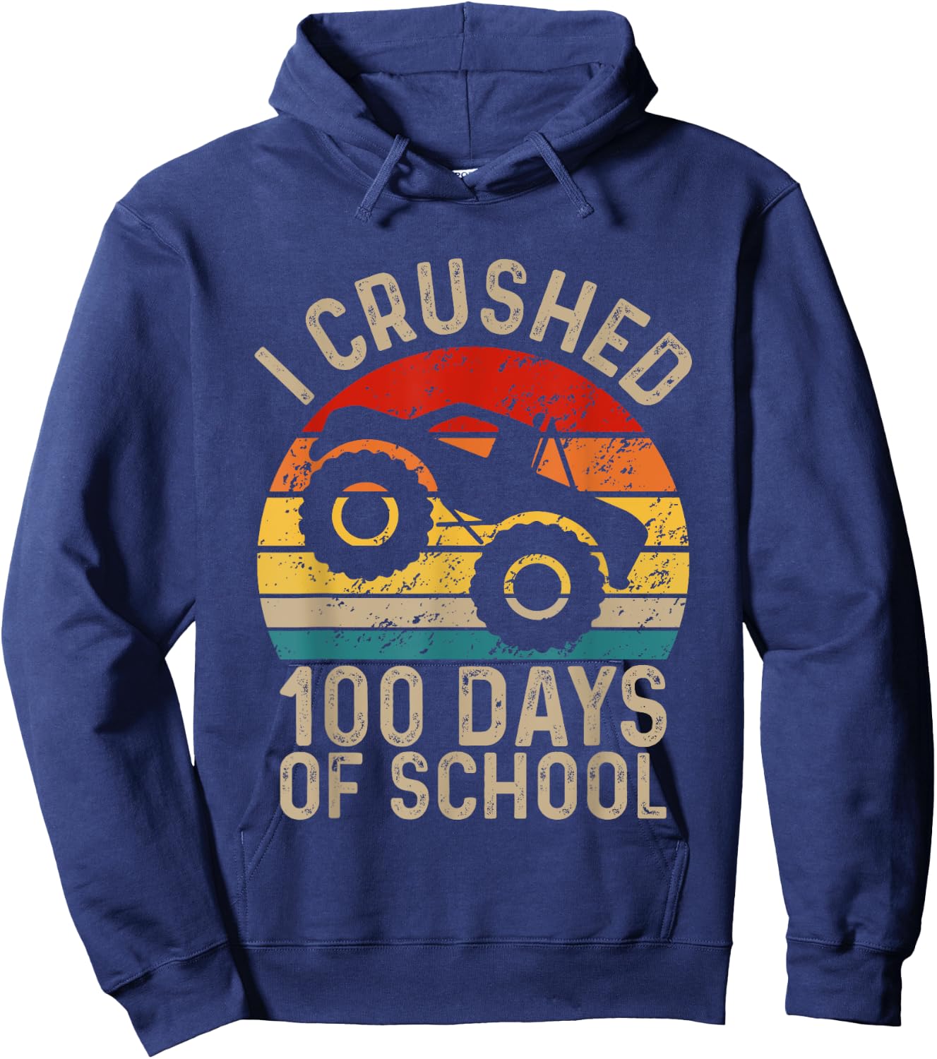 I Crushed 100 Days Of School Boys Kids 100th Day Of School Hoodie - Hoodie | Navy