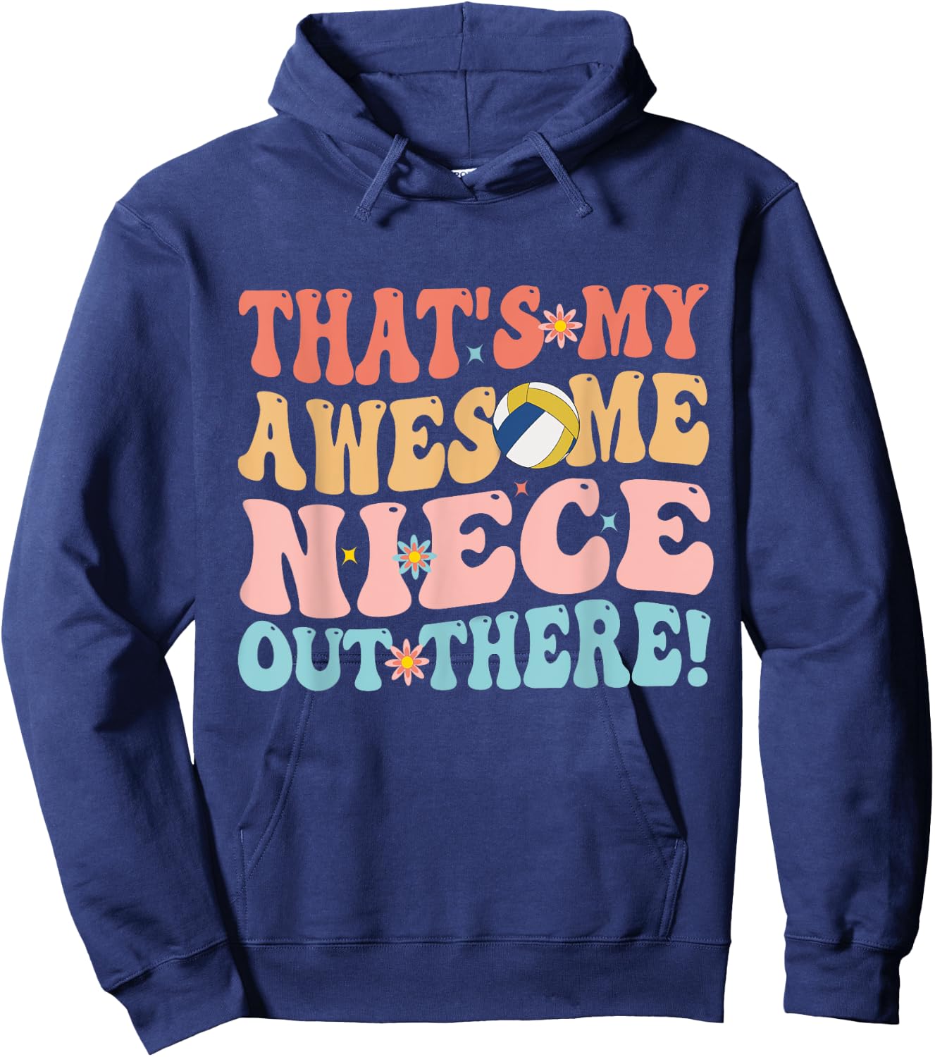 That's My Awesome Niece Out There Funny Volleyball Aunt Hoodie - Hoodie | Navy