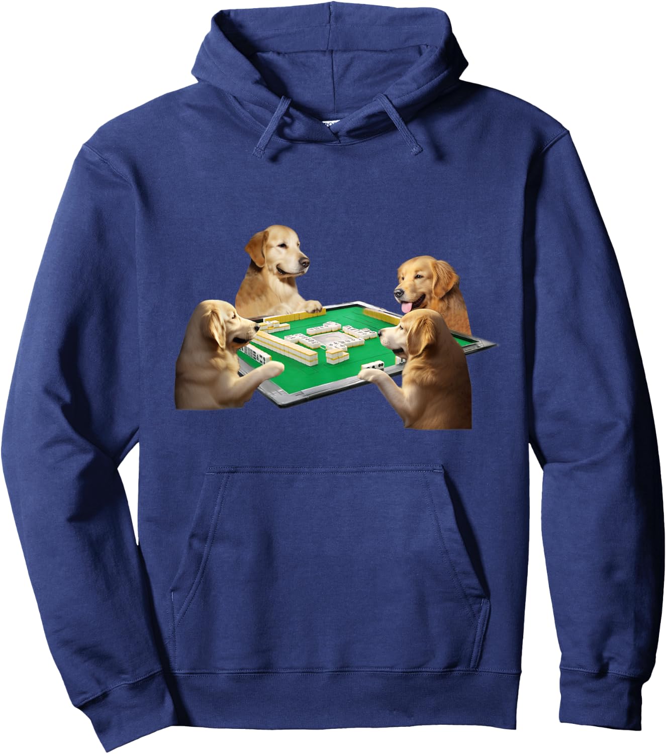 Golden Retriever Dog Mahjong Funny Dog Men's Funny Clothes Funny Goods Present Neta Hoodie - Hoodie | Navy