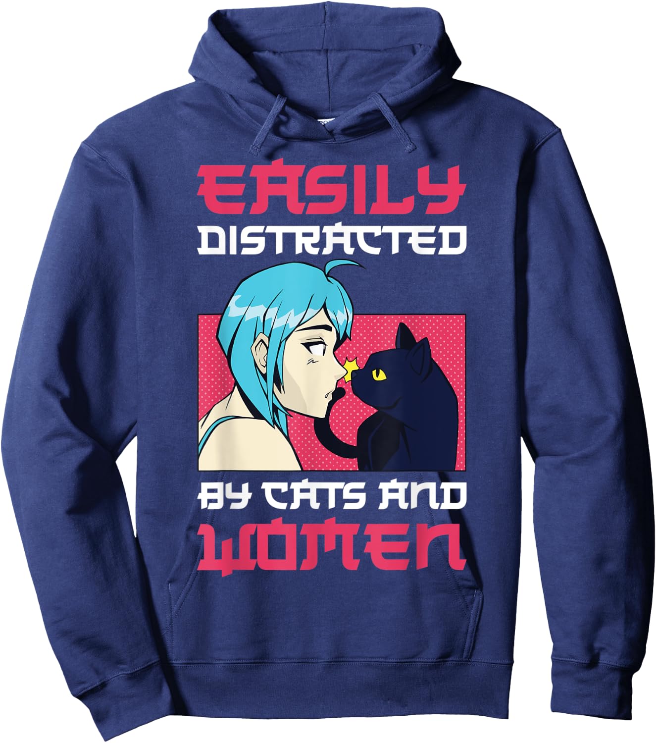 Easily distracted by cats and lesbian women Hoodie - Hoodie | Navy