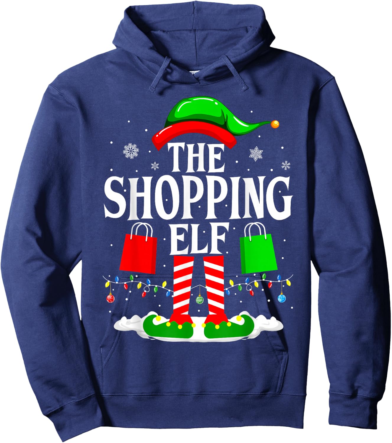 The Shopping Elf Funny Xmas Family matching Christmas Hoodie - Hoodie | Navy