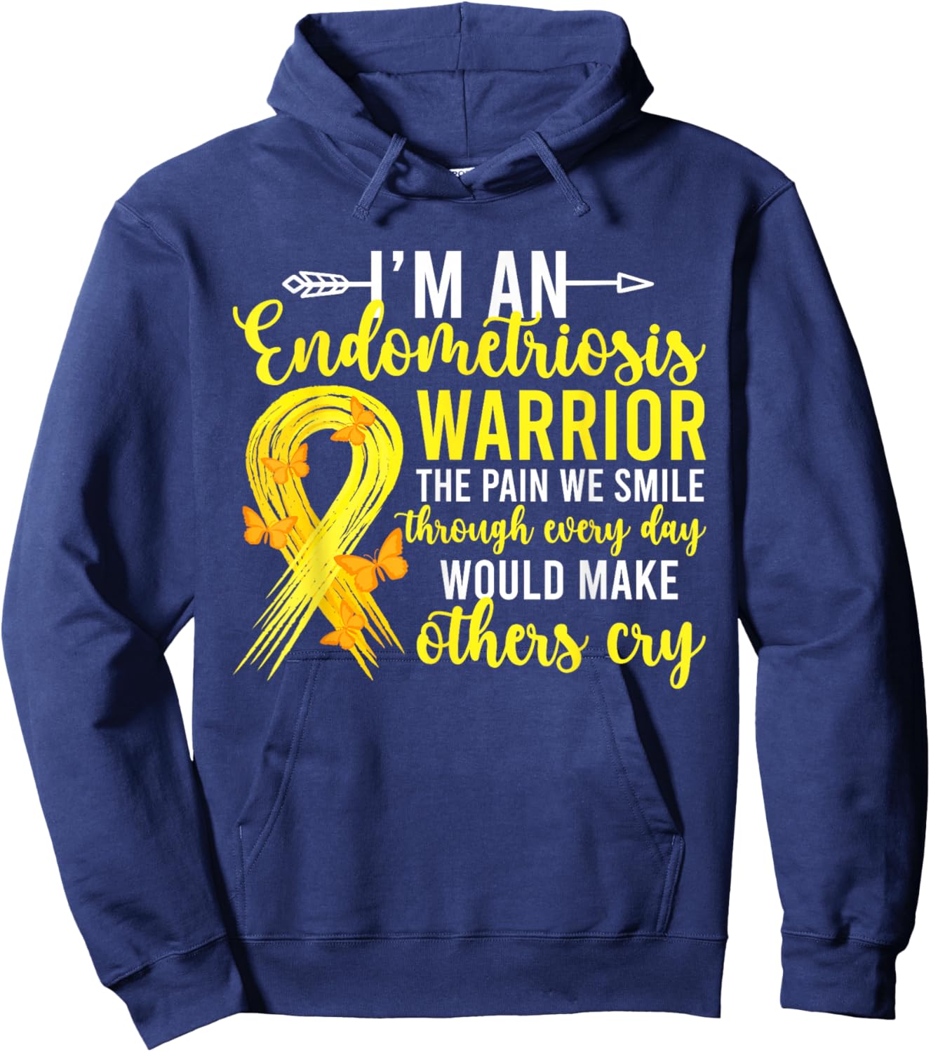 I'm An Endometriosis Warrior Endo Awareness Month Hoodie - Hoodie | Navy