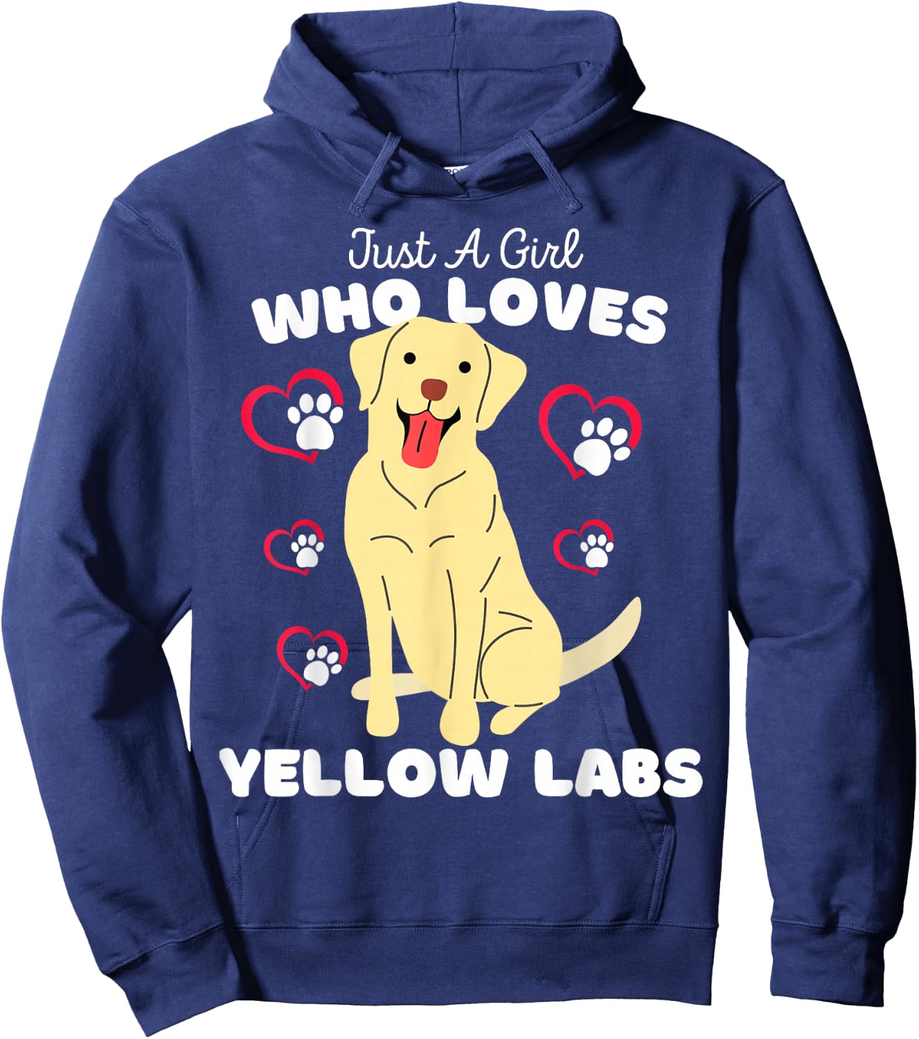 Just A Girl Who Loves Yellow Labs - Cute Yellow Lab Kids Hoodie - Hoodie | Navy