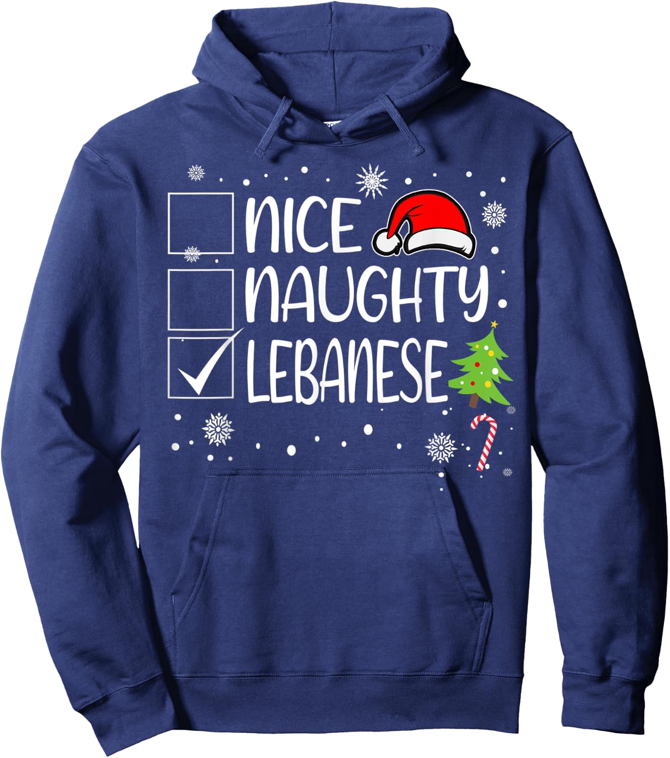 Nice Naughty Lebanese Christmas Naughty Family Group Xmas Hoodie - Hoodie | Navy
