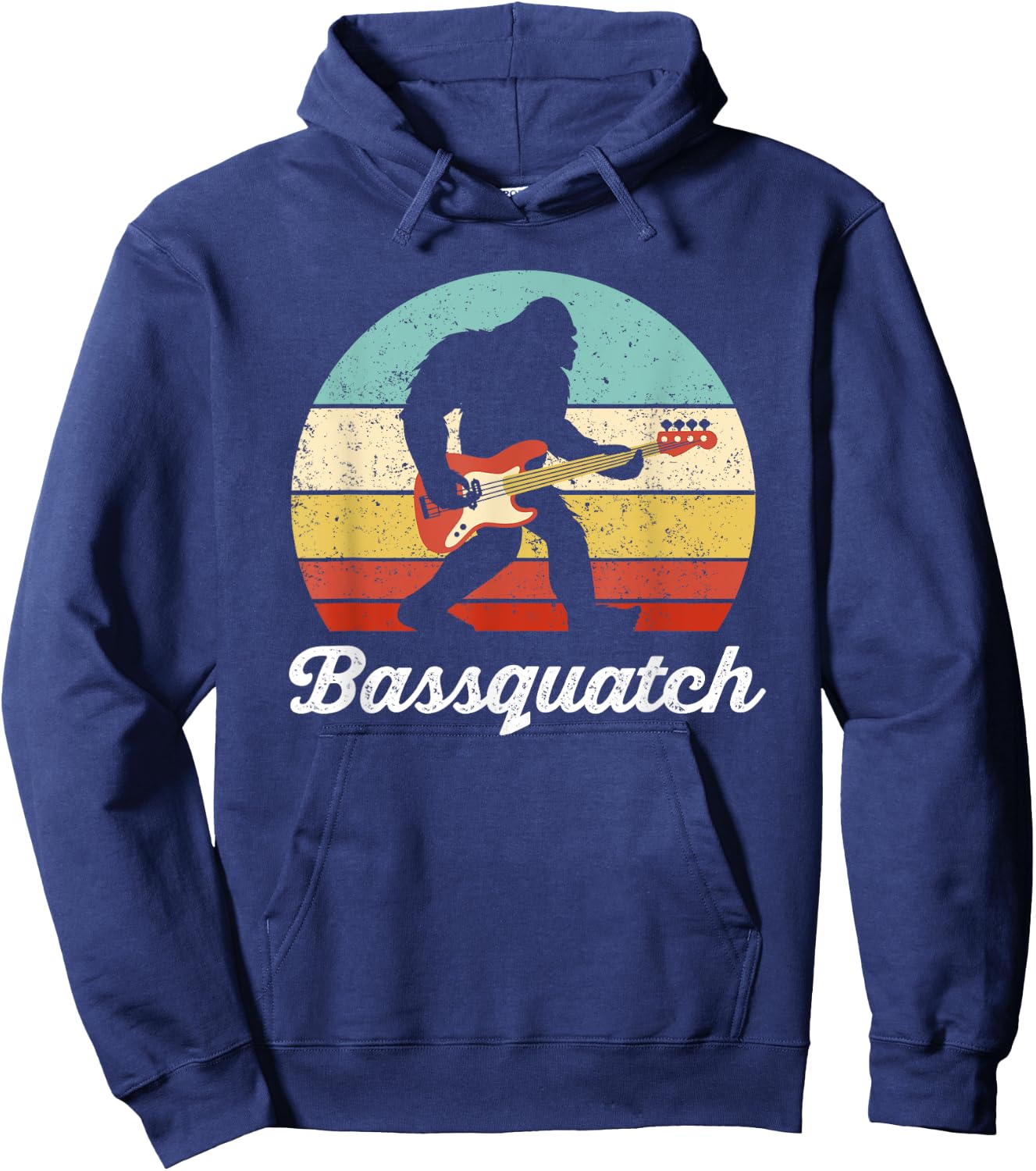 Bigfoot Bass Player Guitar Sasquatch Bassist Music Guitarist Hoodie - Hoodie | Navy