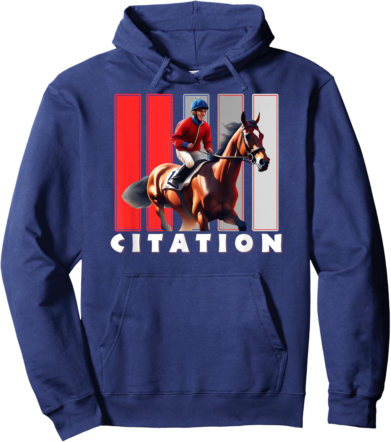Citation Horse, Thoroughbred, Del Mar, Santa Anita Shirt Hoodie - Hoodie | Navy
