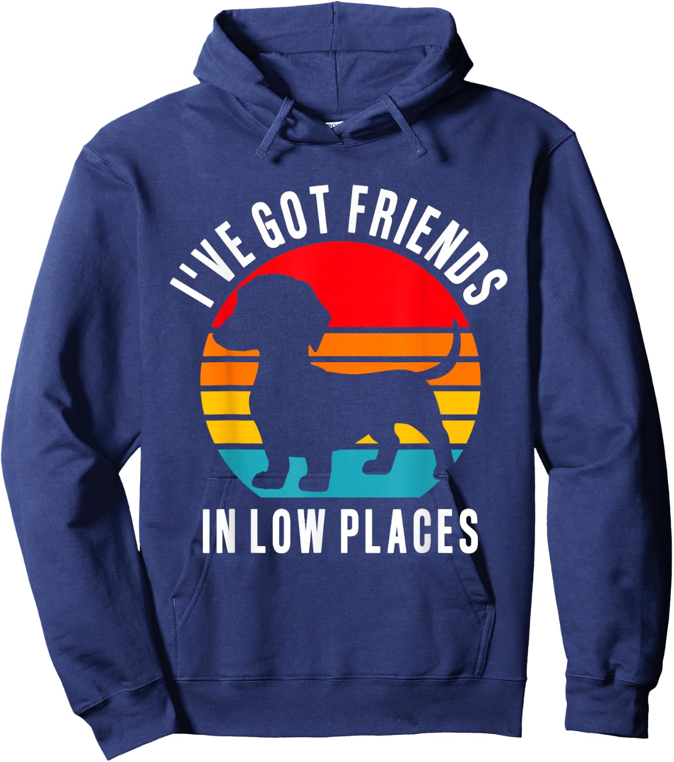 Funny Wiener Dog Lover Dachshund Friends In Low Places Men Women Hoodie - Hoodie | Navy
