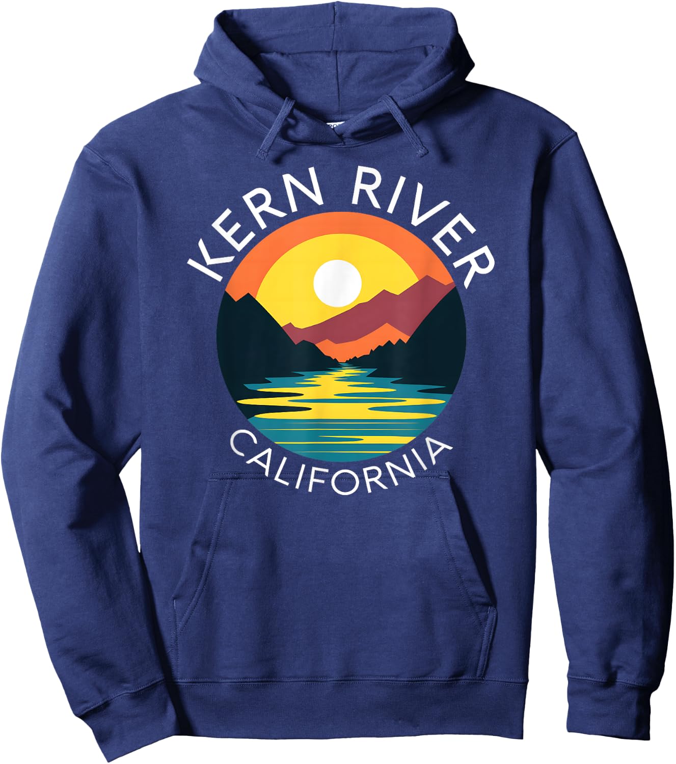 Kern River California Sequoia Forest Kernville Retro Camping Hoodie - Hoodie | Navy