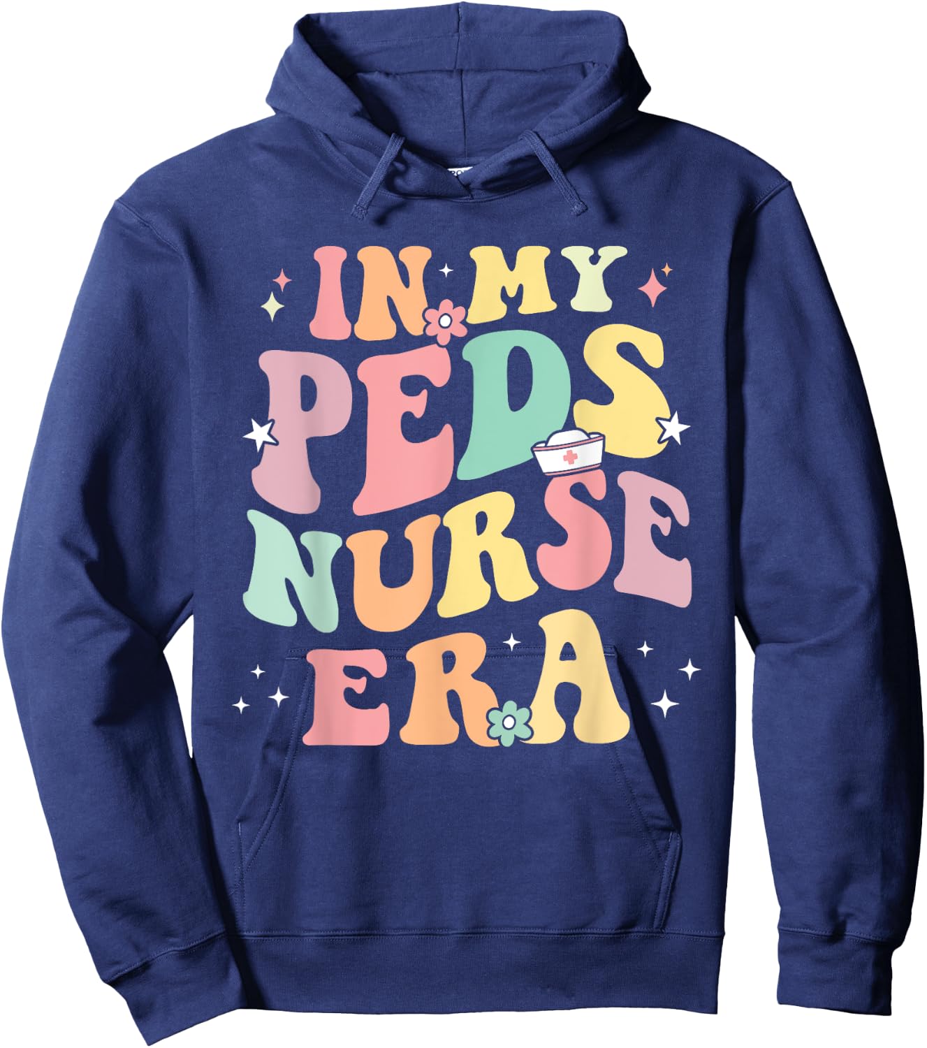In My PEDS Nurse Era Retro Nurse Appreciation Pediatrician Hoodie - Hoodie | Navy