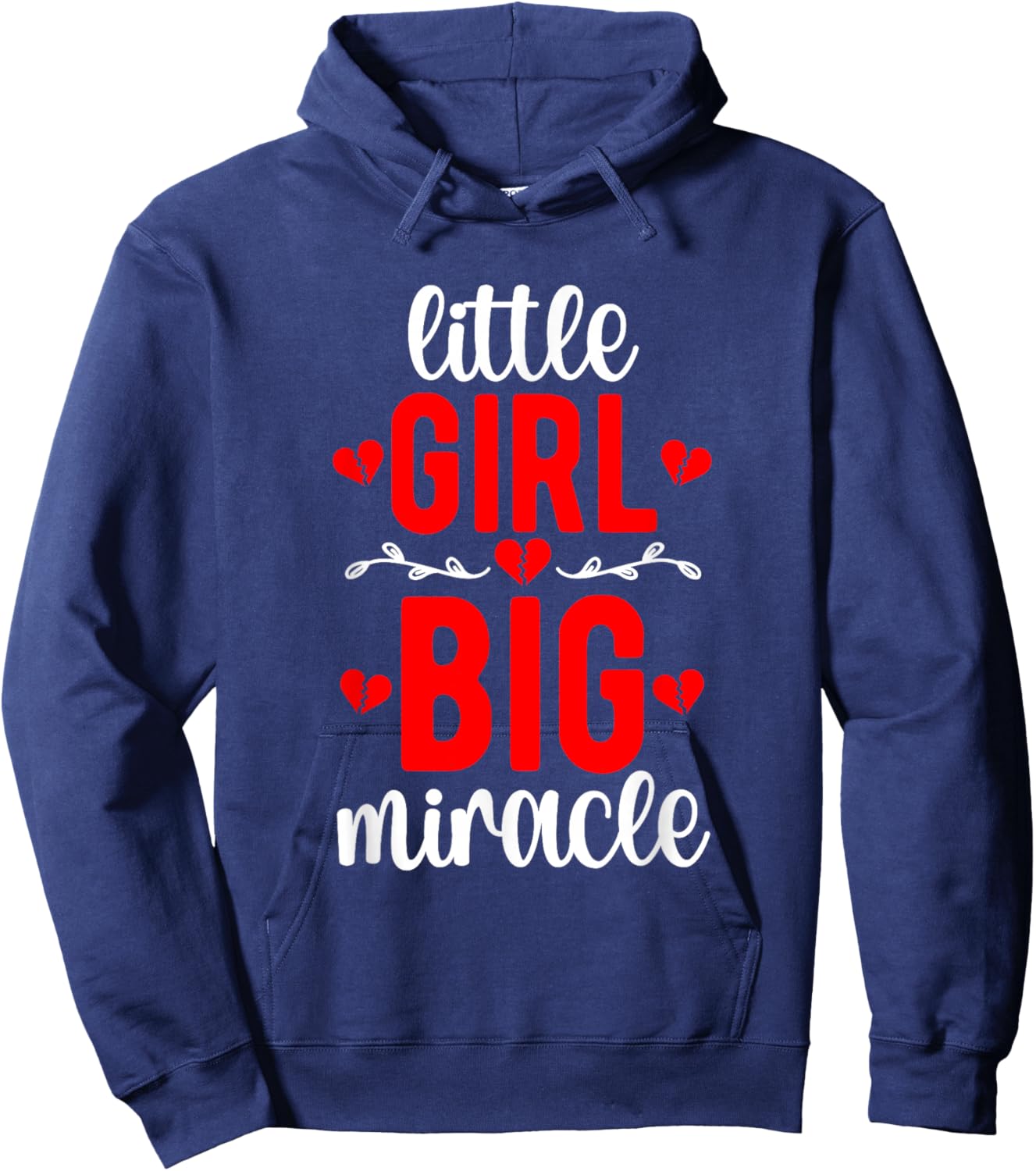 Little Girl CHD Warrior Congenital Heart Disease Hoodie - Hoodie | Navy