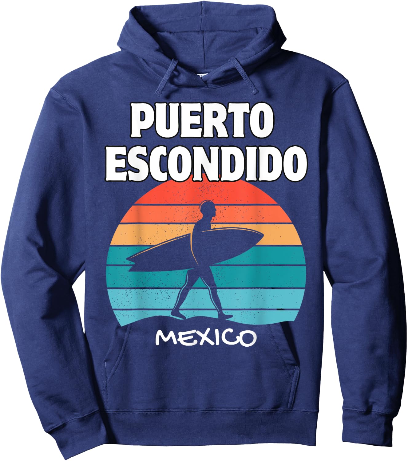 PUERTO ESCONDIDO Mexico Surf Retro Sunset Surfing Vacation Hoodie - Hoodie | Navy
