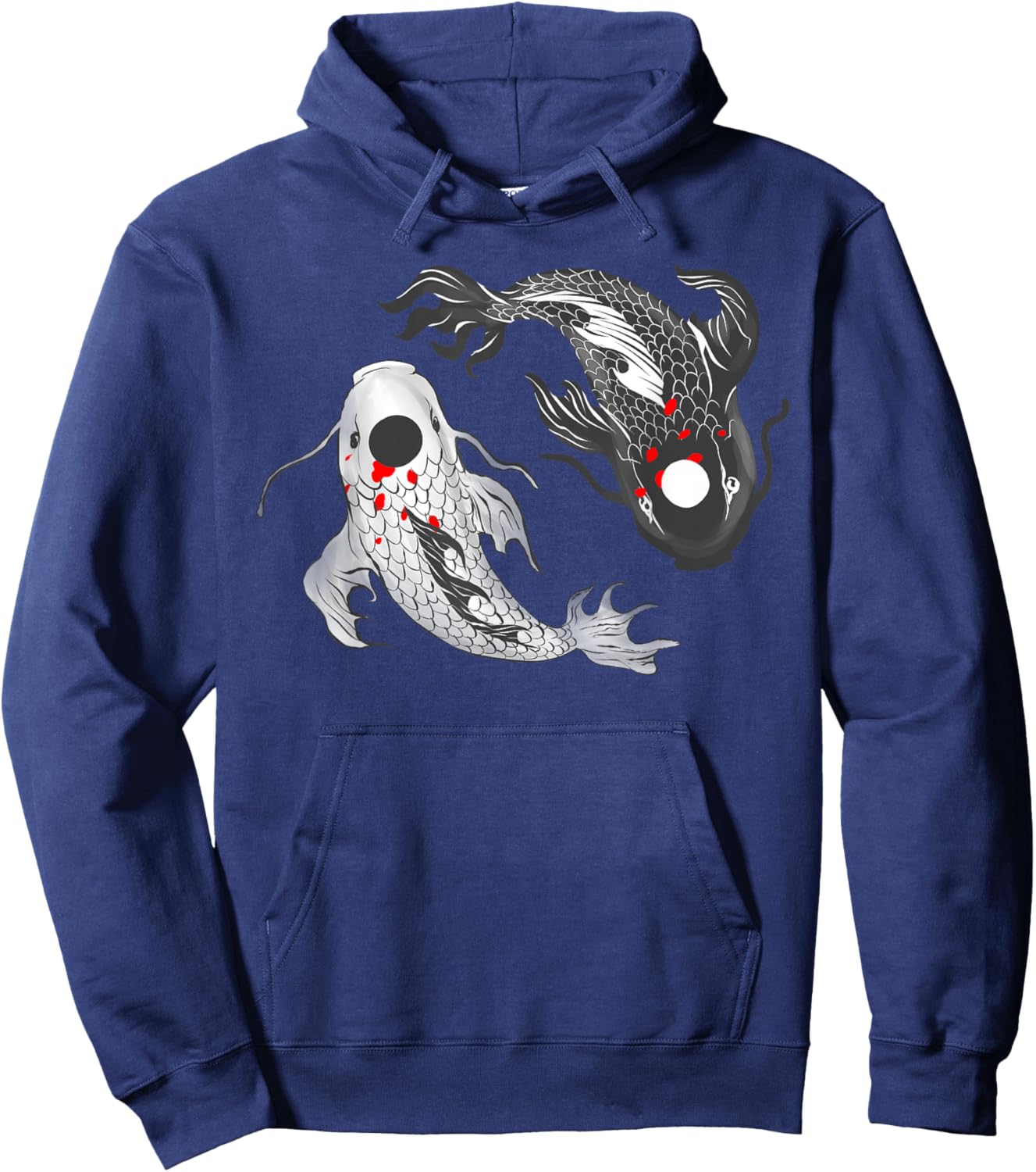 Koi Fish Carp Funny Yin Yang Balance Life Men Women Hoodie - Hoodie | Navy