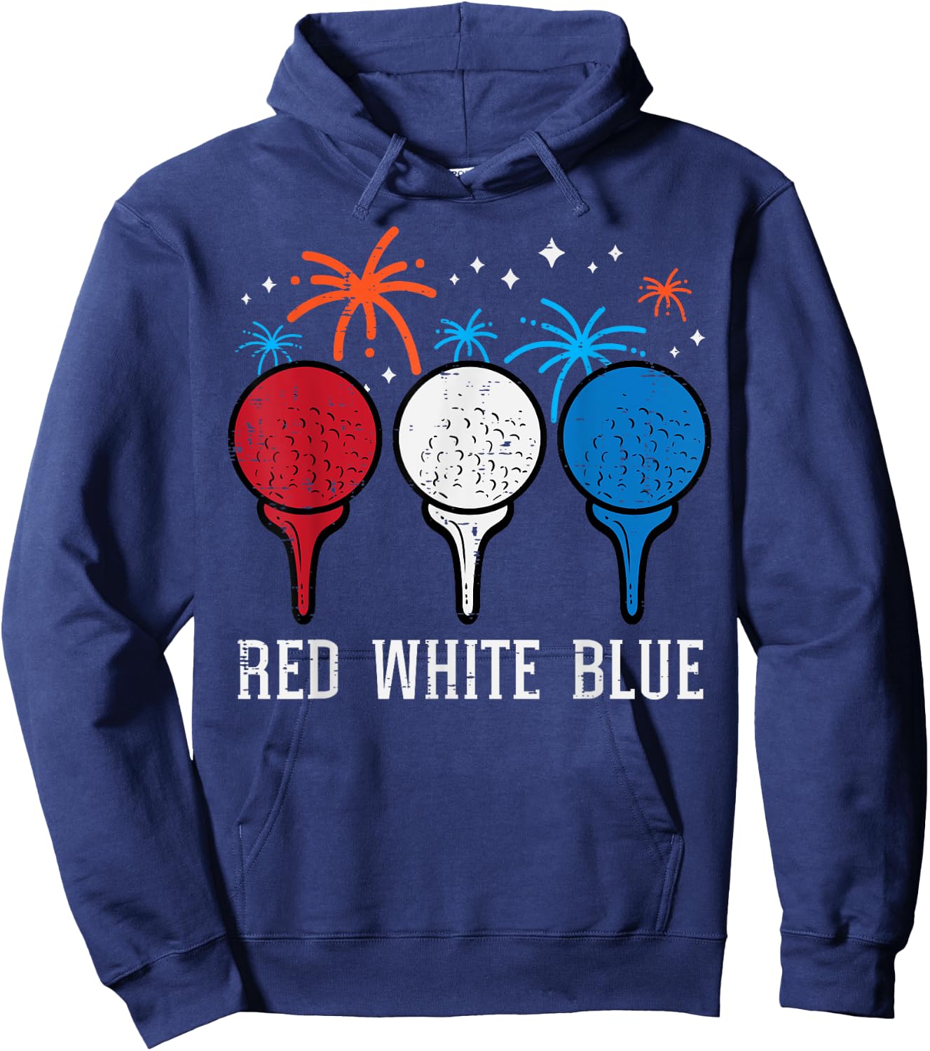 4th July Red White Blue Golf Patriotic Golfer Dad Men Women Hoodie - Hoodie | Navy