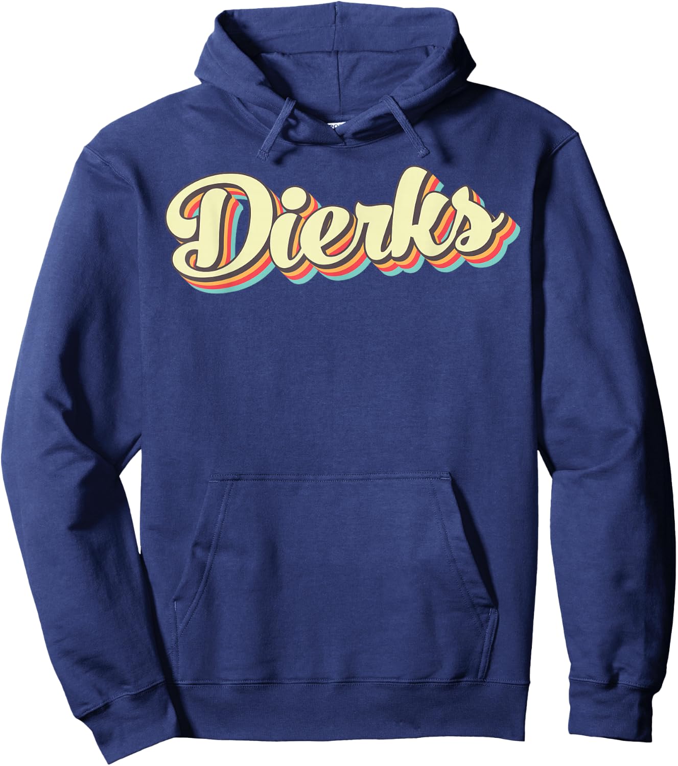Dierks Retro Art Baseball Font Vintage Hoodie - Hoodie | Navy