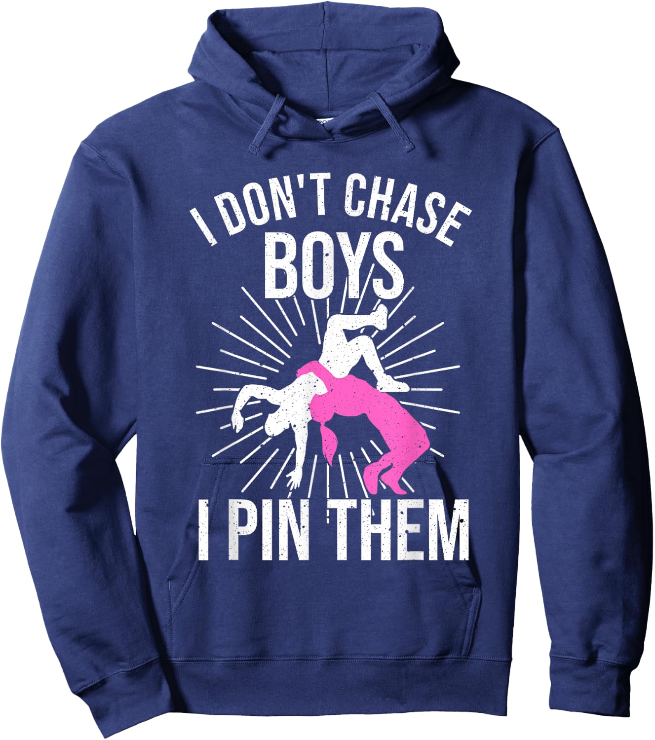 Funny Wrestling Girls Designs Wrestle Athlete Fans Small Hoodie - Hoodie | Navy