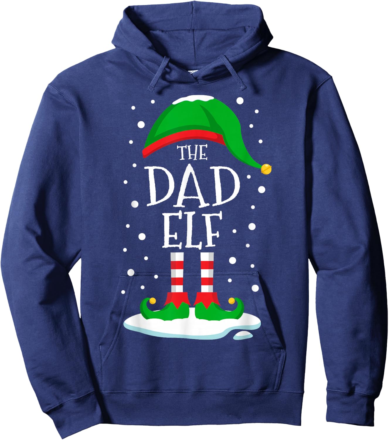 The Dad Elf Christmas Family Matching Xmas Daddy Funny Hoodie - Hoodie | Navy