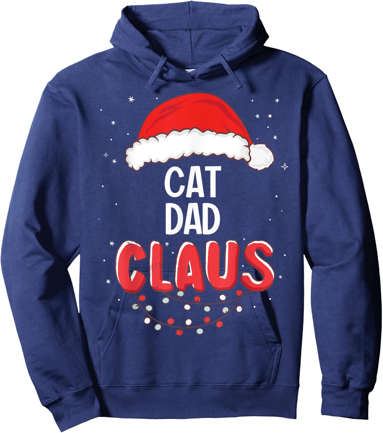 Cat Dad Santa Claus Christmas Matching Costume Women Hoodie - Hoodie | Navy