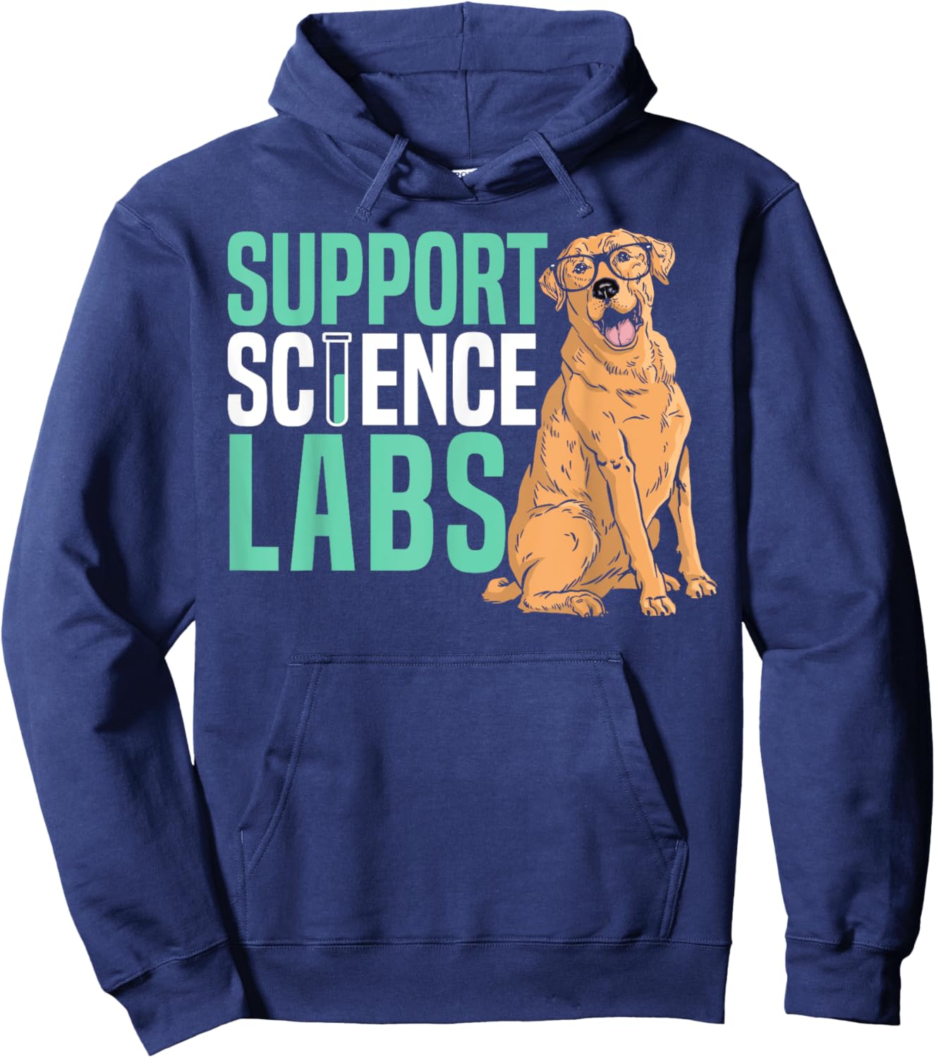 Support Science Lab Future Scientist Labrador Dog Hoodie - Hoodie | Navy