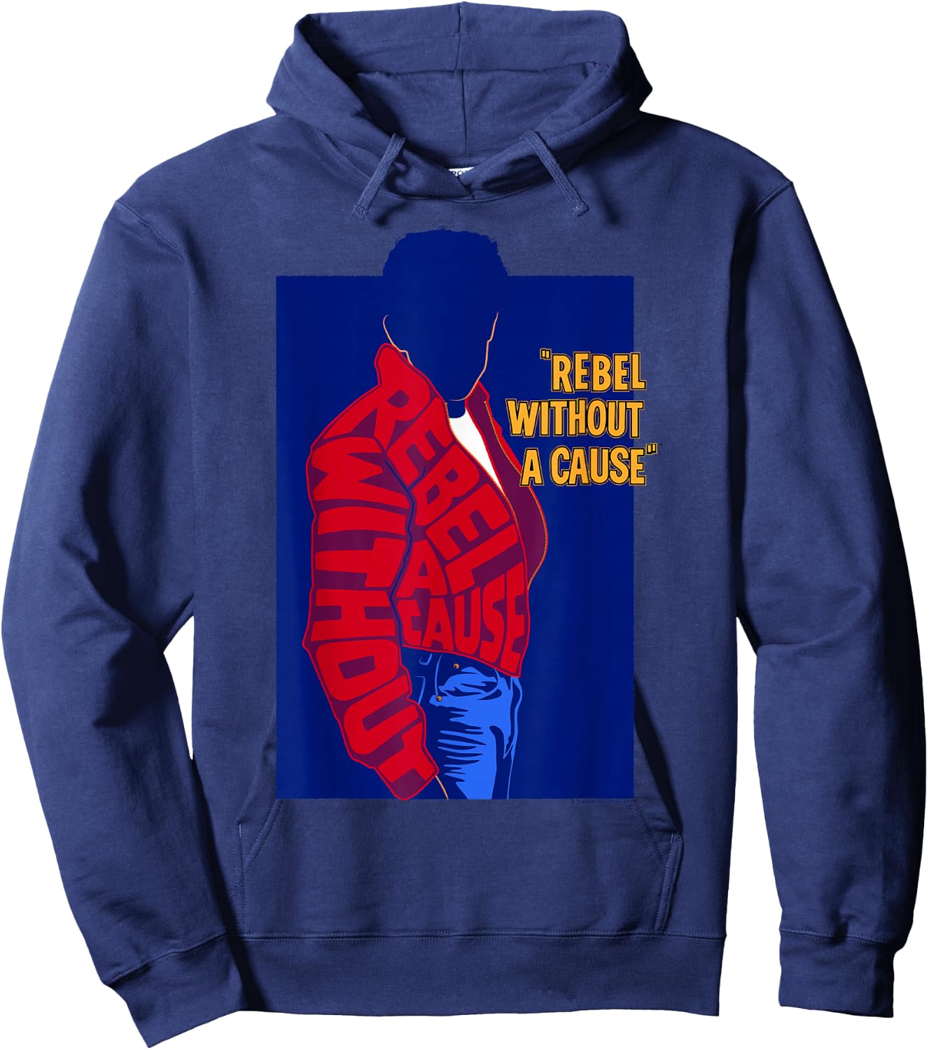 WB100 Rebel Without A Cause James Dean Red Jacket Vintage Hoodie - Hoodie | Navy