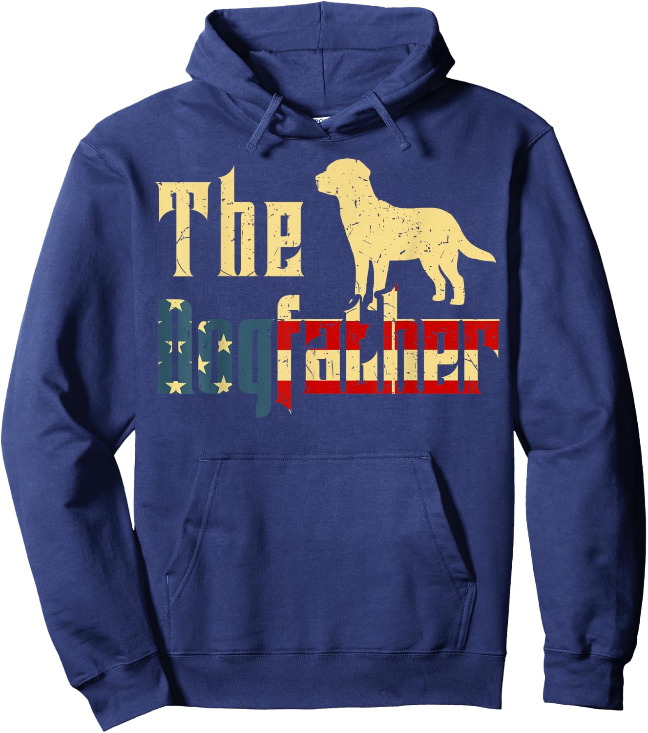 Father Day Gift Labrador Dad Dogfather Best Lab Dog 4th July Men Hoodie - Hoodie | Navy