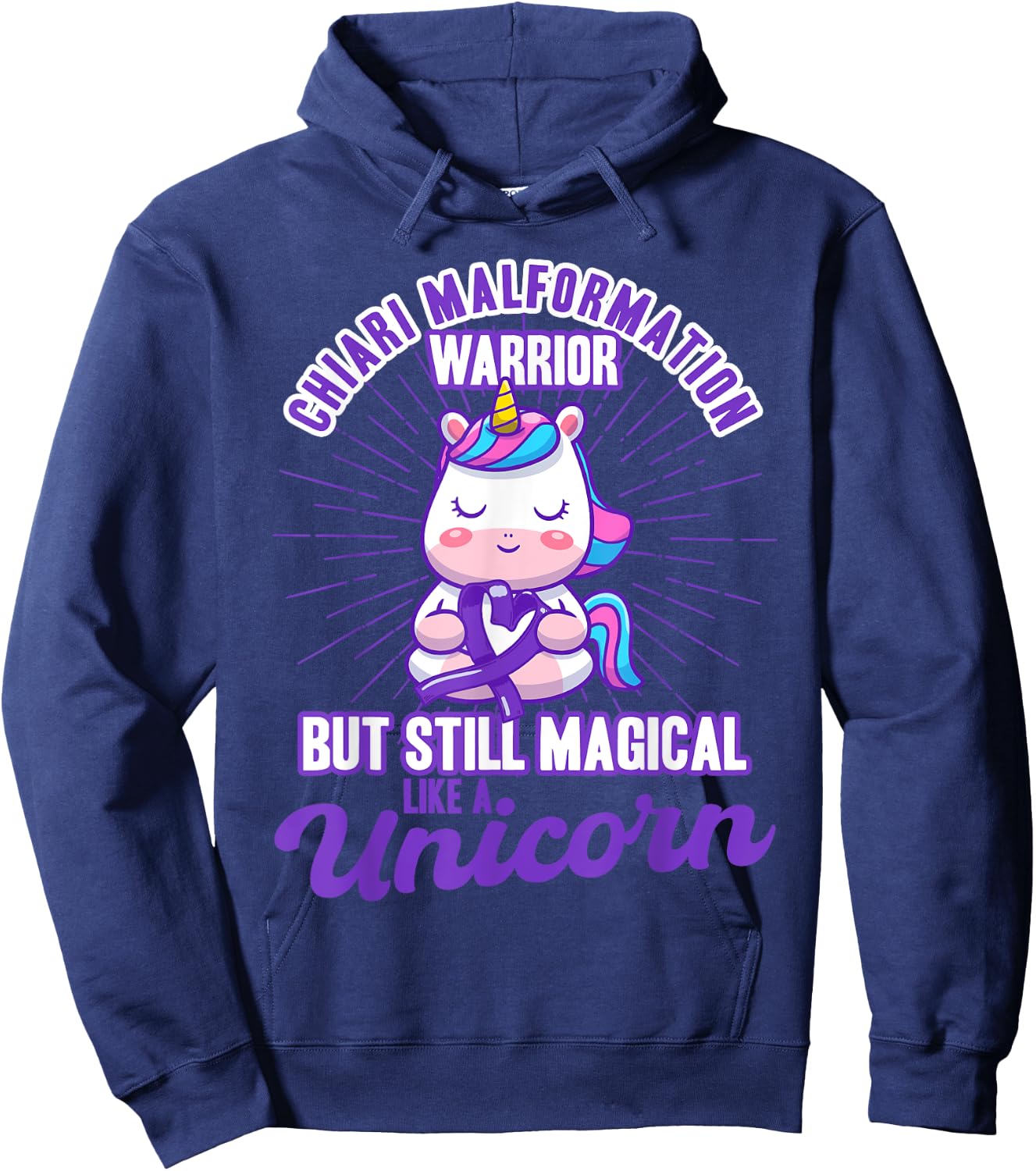 Magical Like A Unicorn Chiari Malformation Awareness Hoodie - Hoodie | Navy