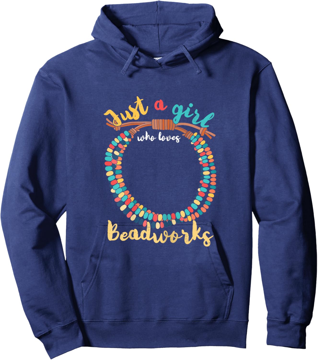 Girl Loves Beadwork | Handmade | Beading Beads Hoodie - Hoodie | Navy