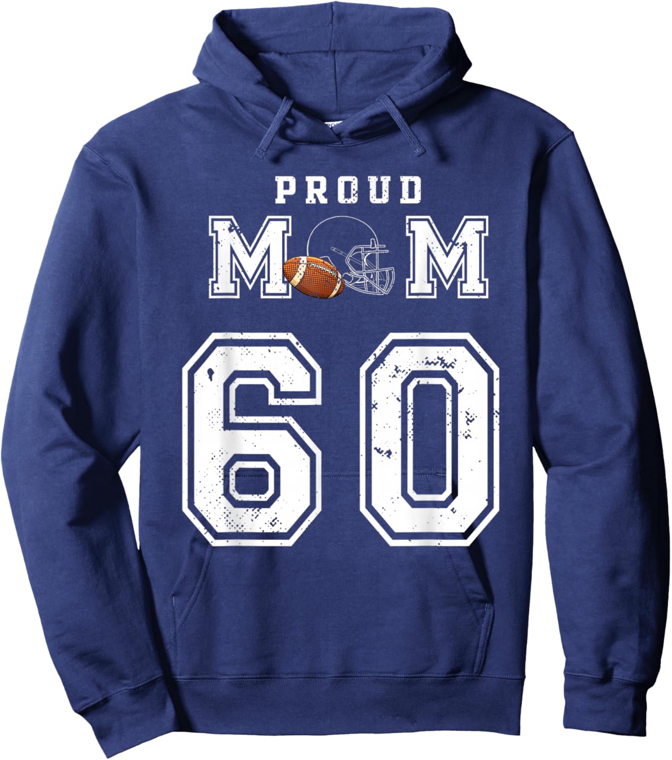Custom Proud Football Mom Number 60 Personalized Hoodie - Hoodie | Navy