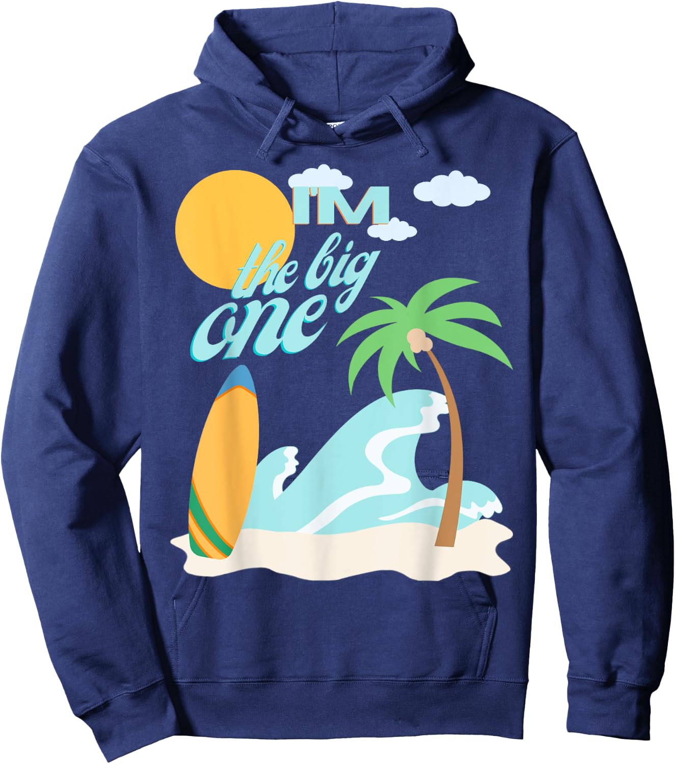 The Big One First Birthday 1st Bday Surfing Family Matching Hoodie - Hoodie | Navy