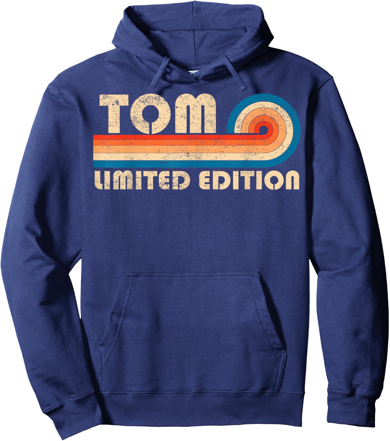 TOM First Name Funny Retro Vintage Birthday Hoodie - Hoodie | Navy