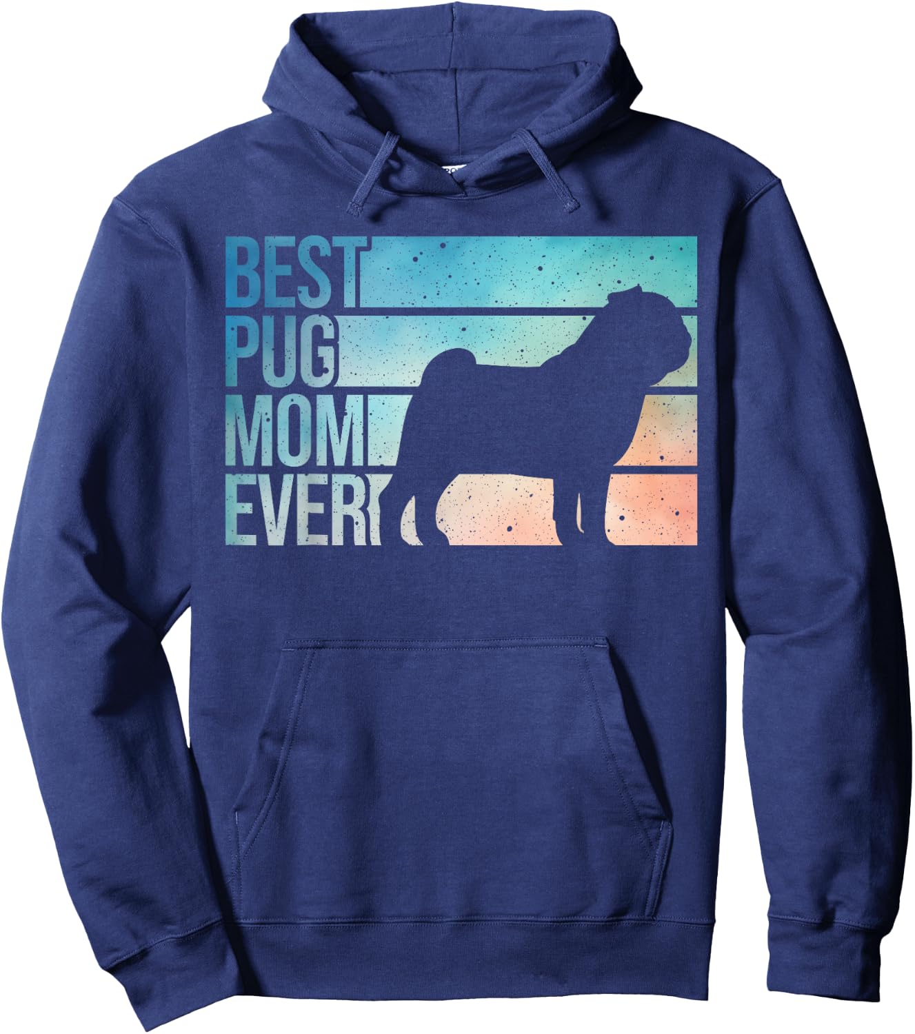 Cute Pug Art For Mom Women Breed Pet Dog Puppy Pug Lovers Hoodie - Hoodie | Navy