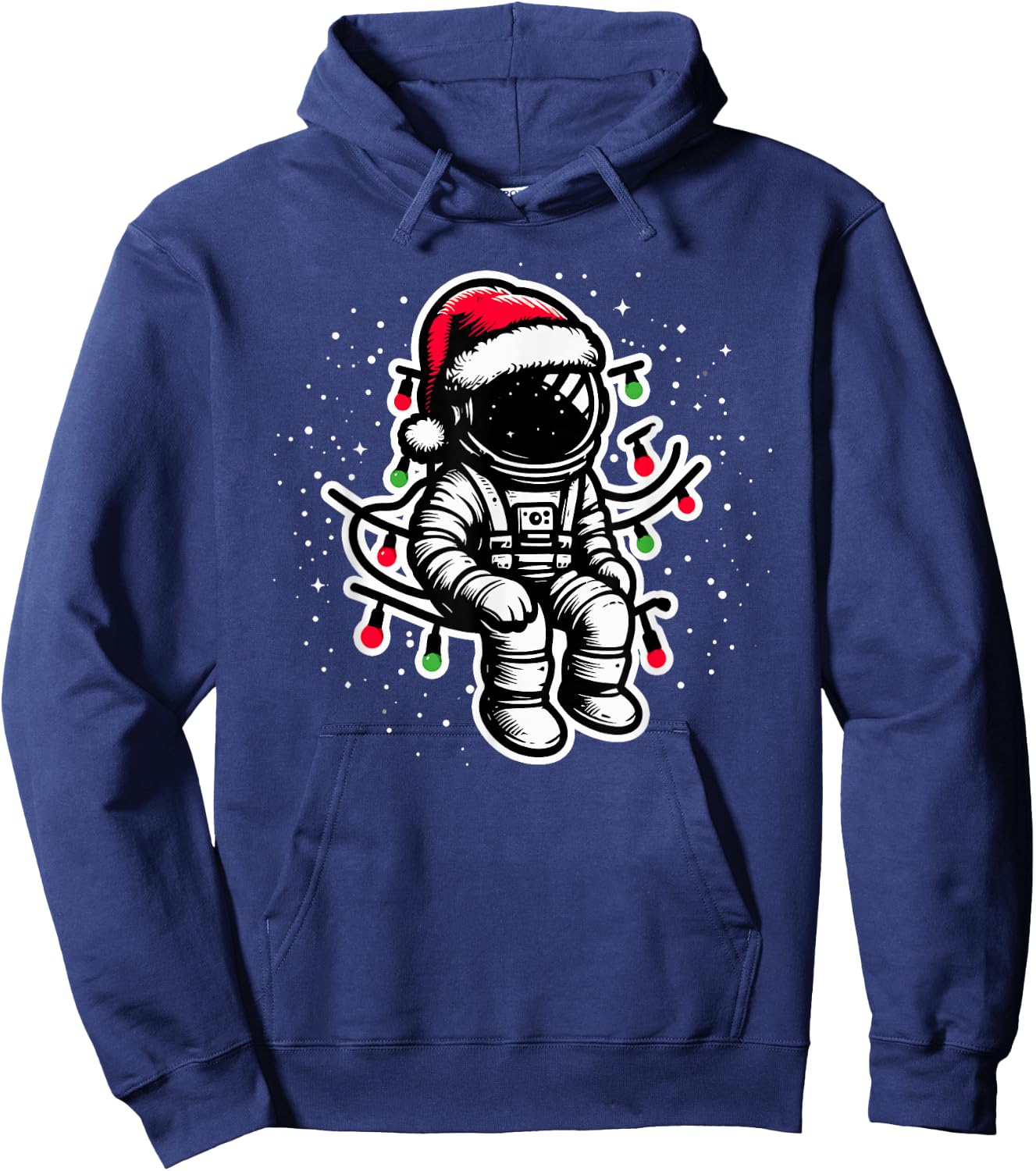 Astronaut Christmas Santa Hat Space Lover Boys Hoodie - Hoodie | Navy