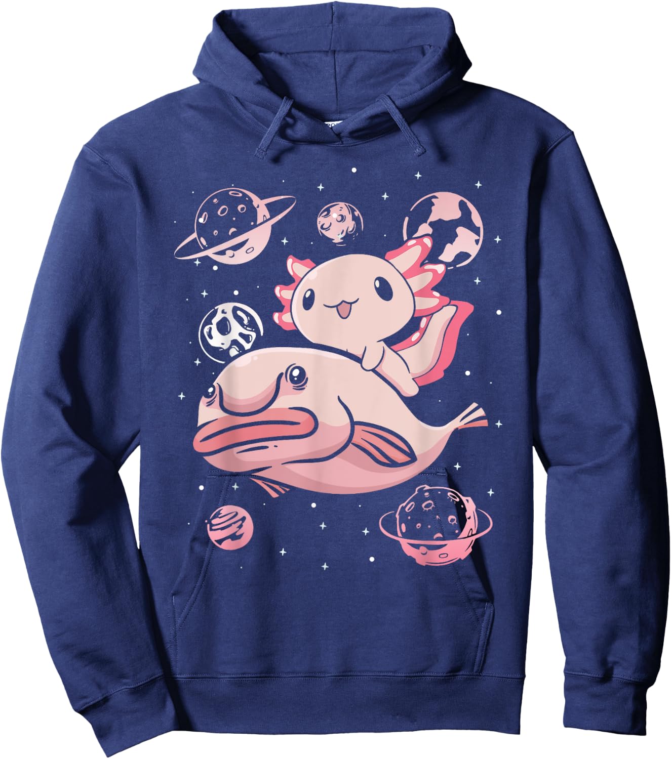 Axolotl Kawaii Blobfish Hoodie - Hoodie | Navy