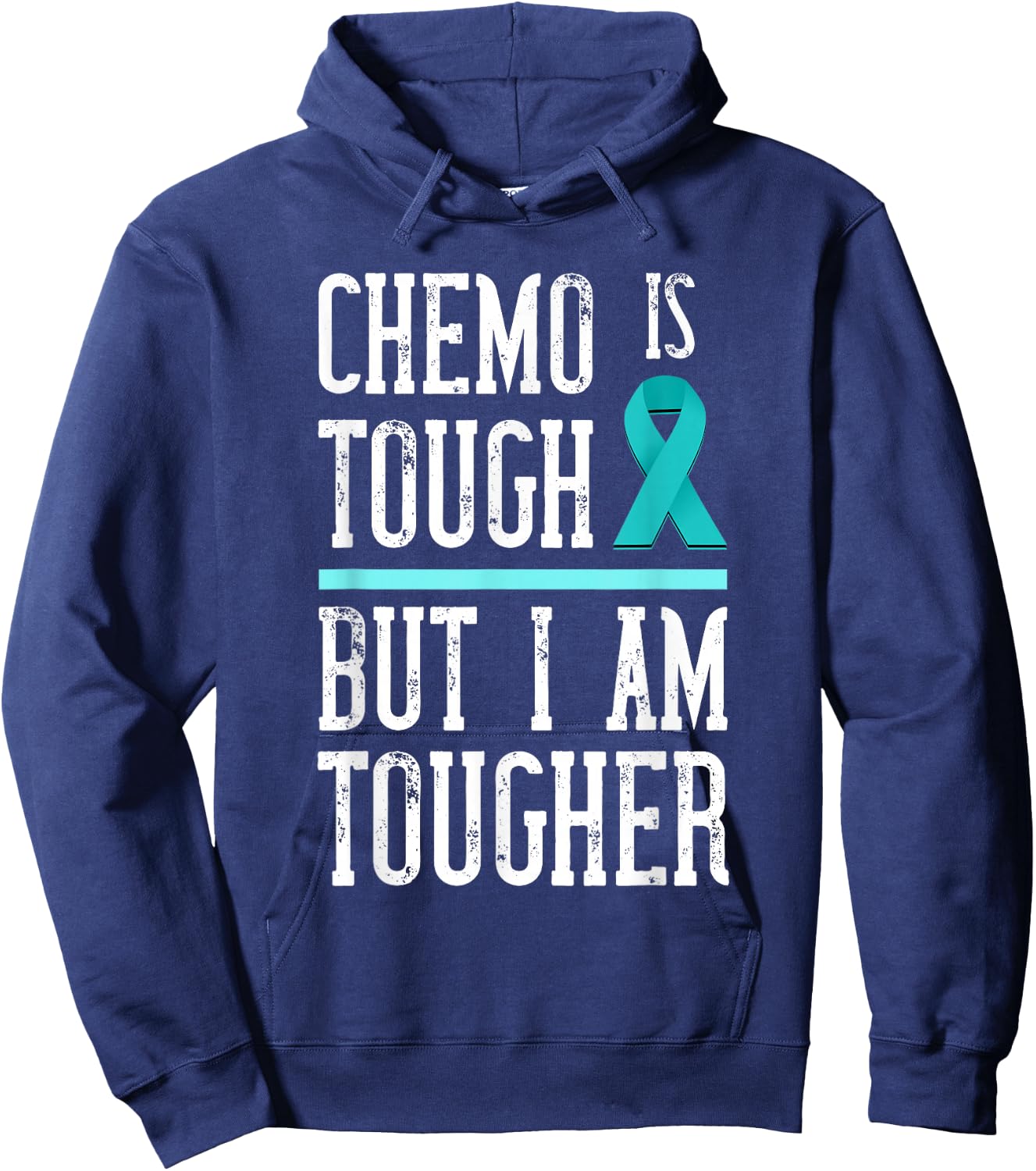 Ovarian Cancer Awareness I Am Tougher Ovarian Cancer Hoodie - Hoodie | Navy