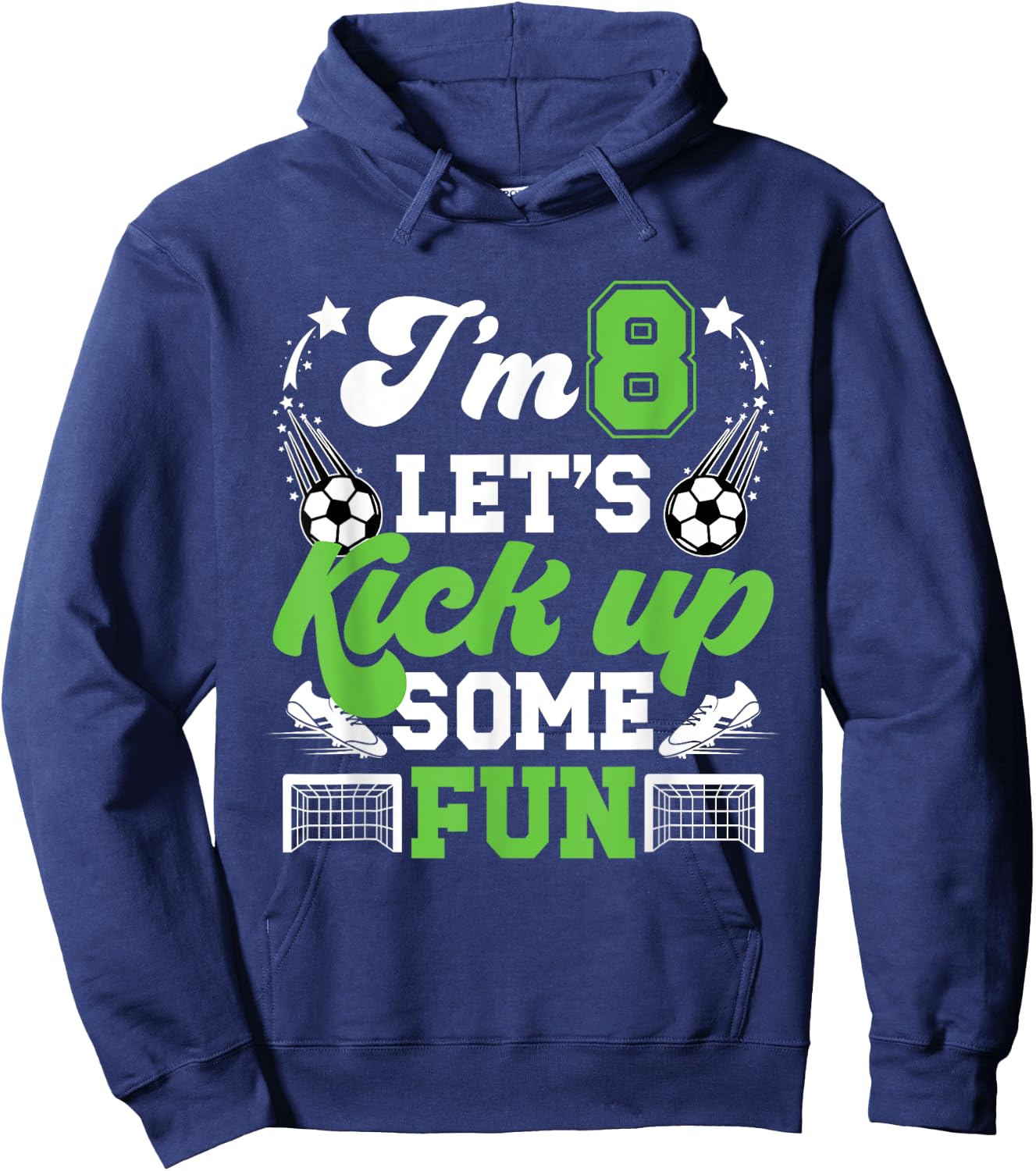 8th Birthday Soccer Boy Eight Year Old Soccer Player Hoodie - Hoodie | Navy