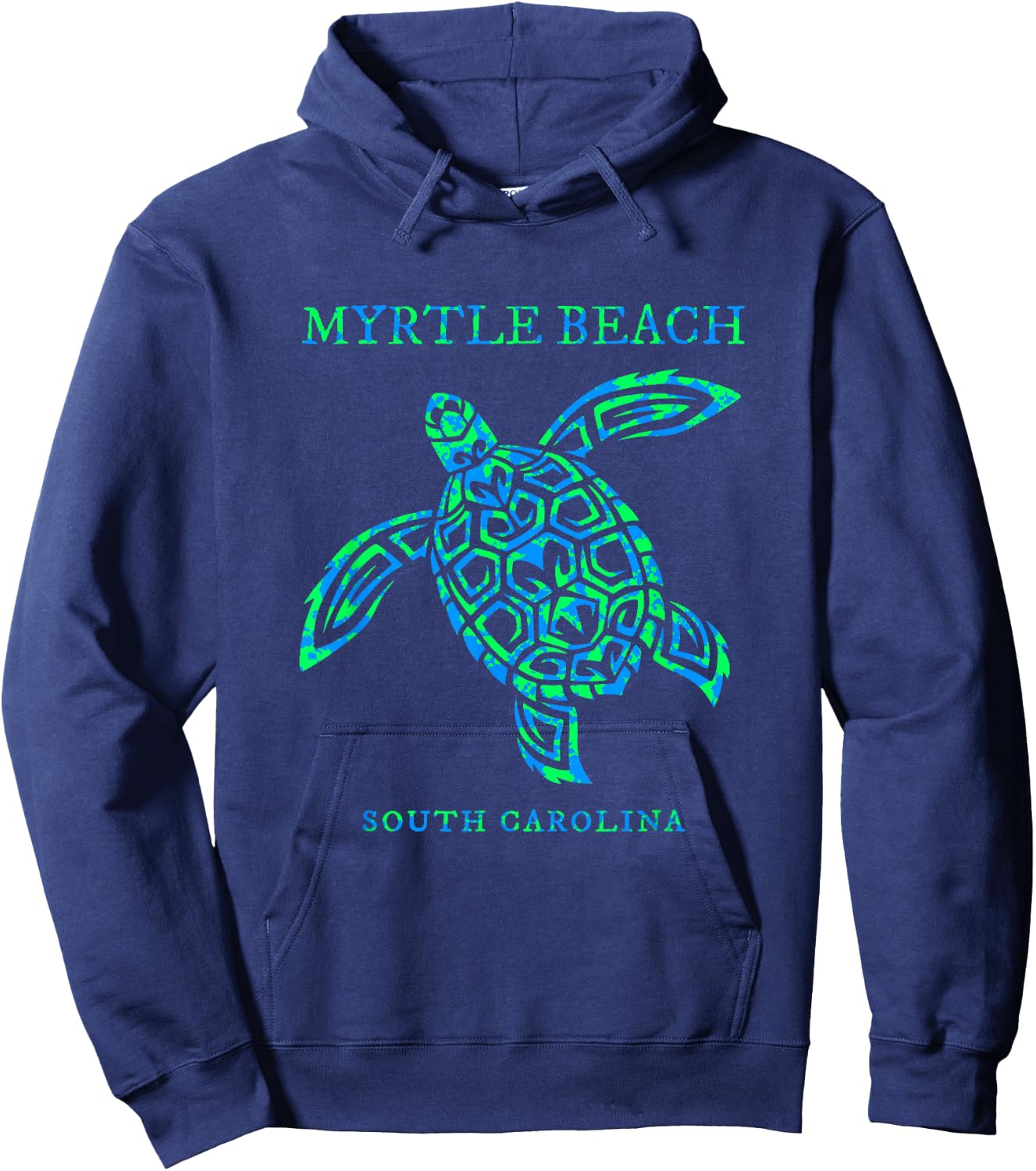 Myrtle Beach South Carolina Sea Turtle Colorful Souvenir Hoodie - Hoodie | Navy