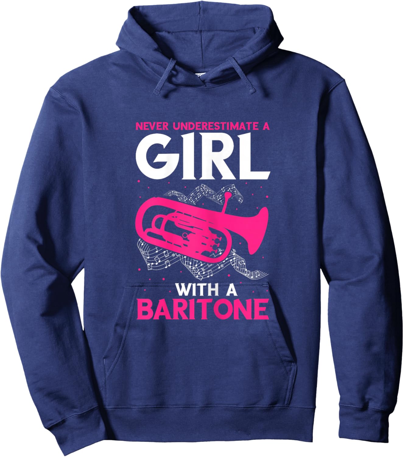 Baritone Girl Saxophonist Marching Band Euphonium Saxophone Hoodie - Hoodie | Navy