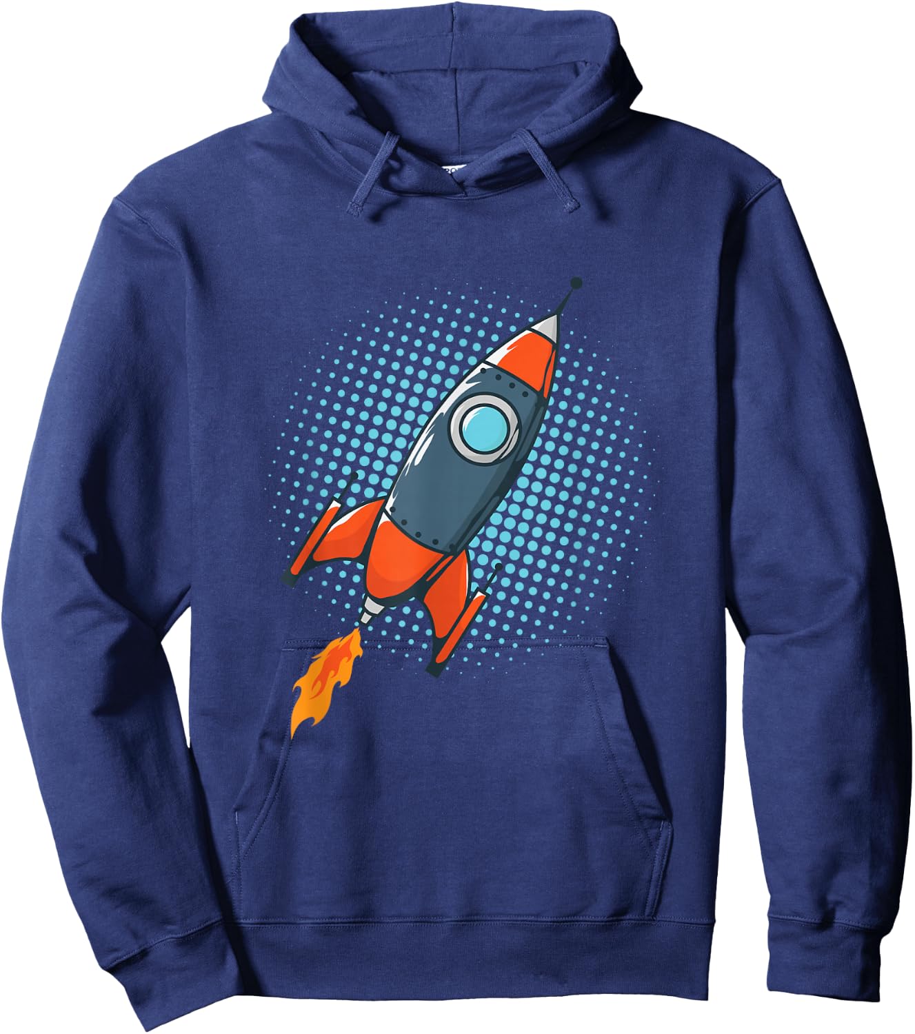 Rocket Comic Space Ship Moon Missile Hoodie - Hoodie | Navy