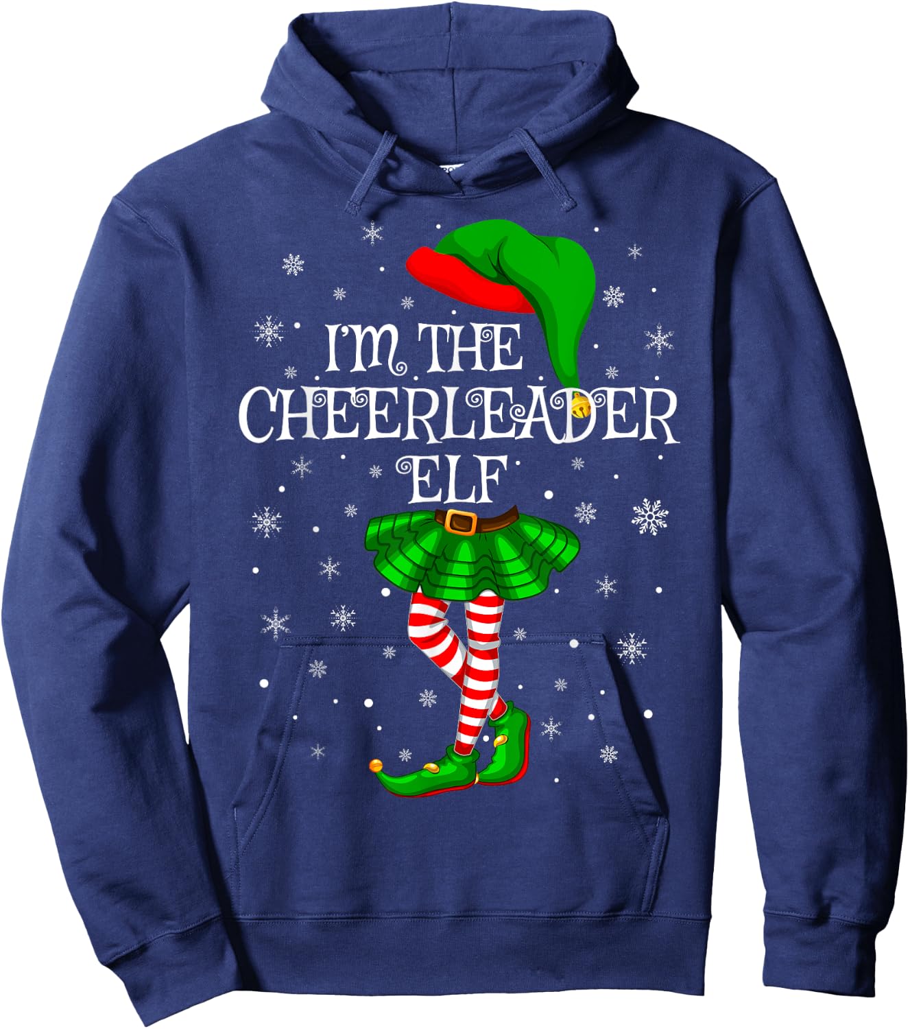 Family Matching Women Girls The Cheerleader Elf Christmas Hoodie - Hoodie | Navy
