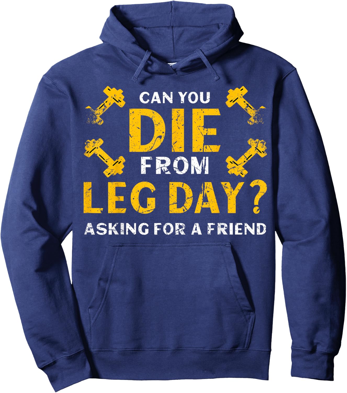 Funny Leg Day Workout Body Building Hoodie - Hoodie | Navy