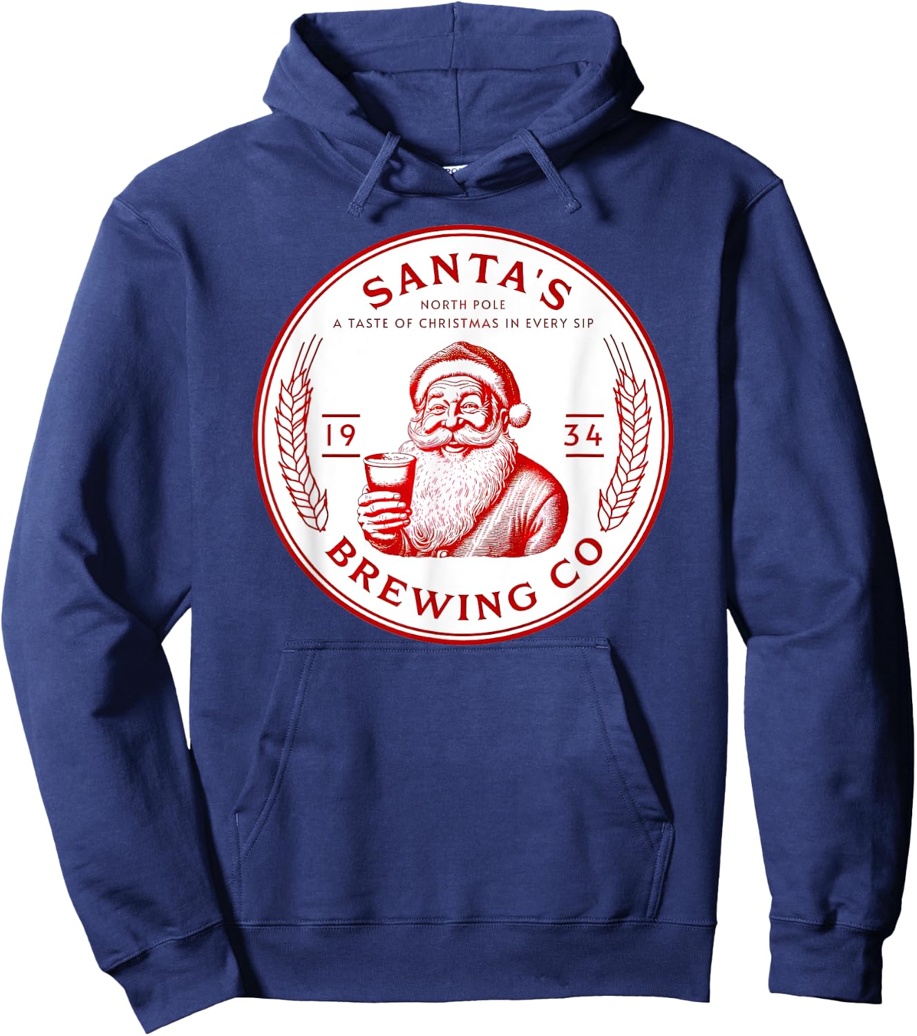 Santa's Brewing Company Pale Ale Fun Christmas Beer Drinking Hoodie - Hoodie | Navy